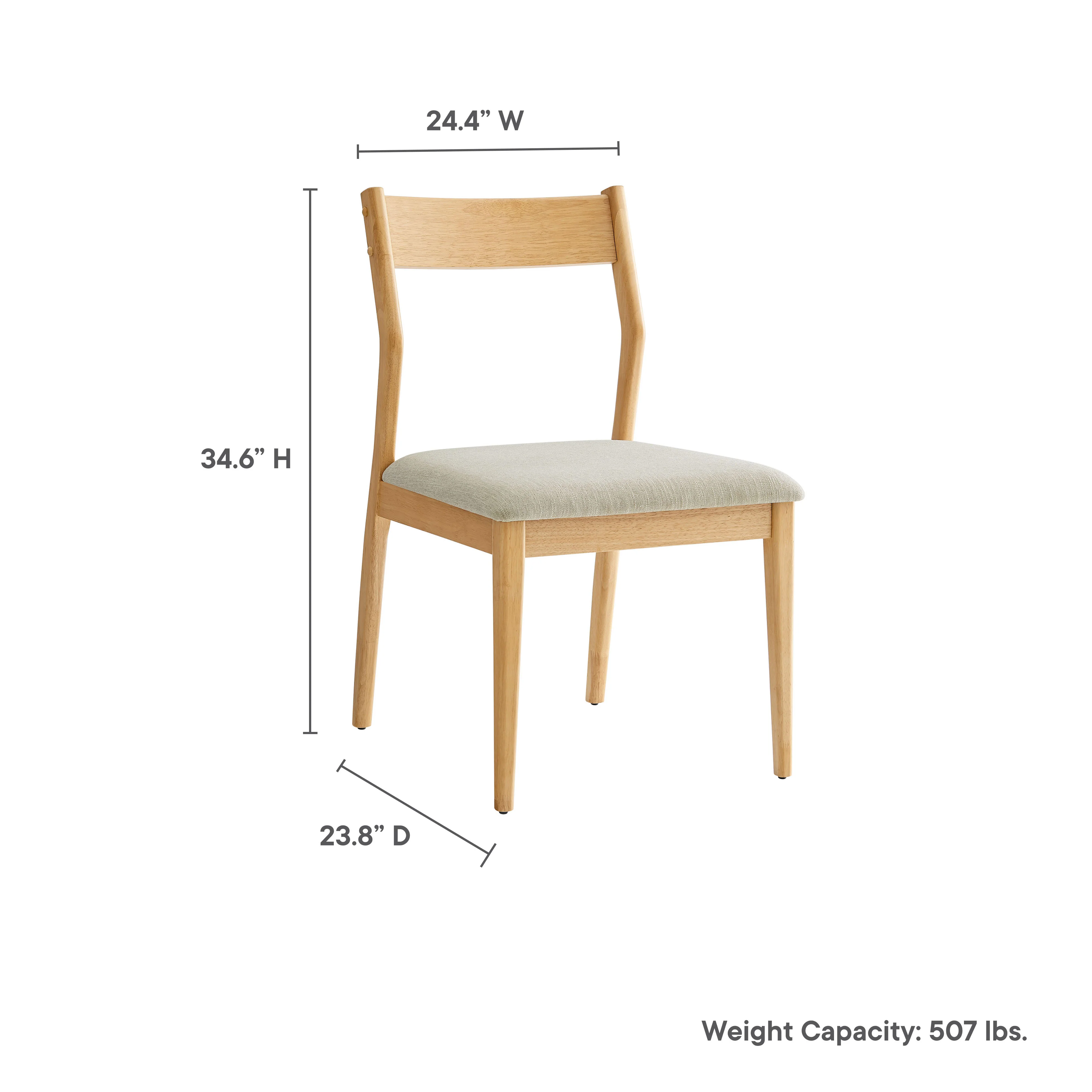 Solara Fabric Wood Dining Side Chairs Set of 2 by Modway - Image 10