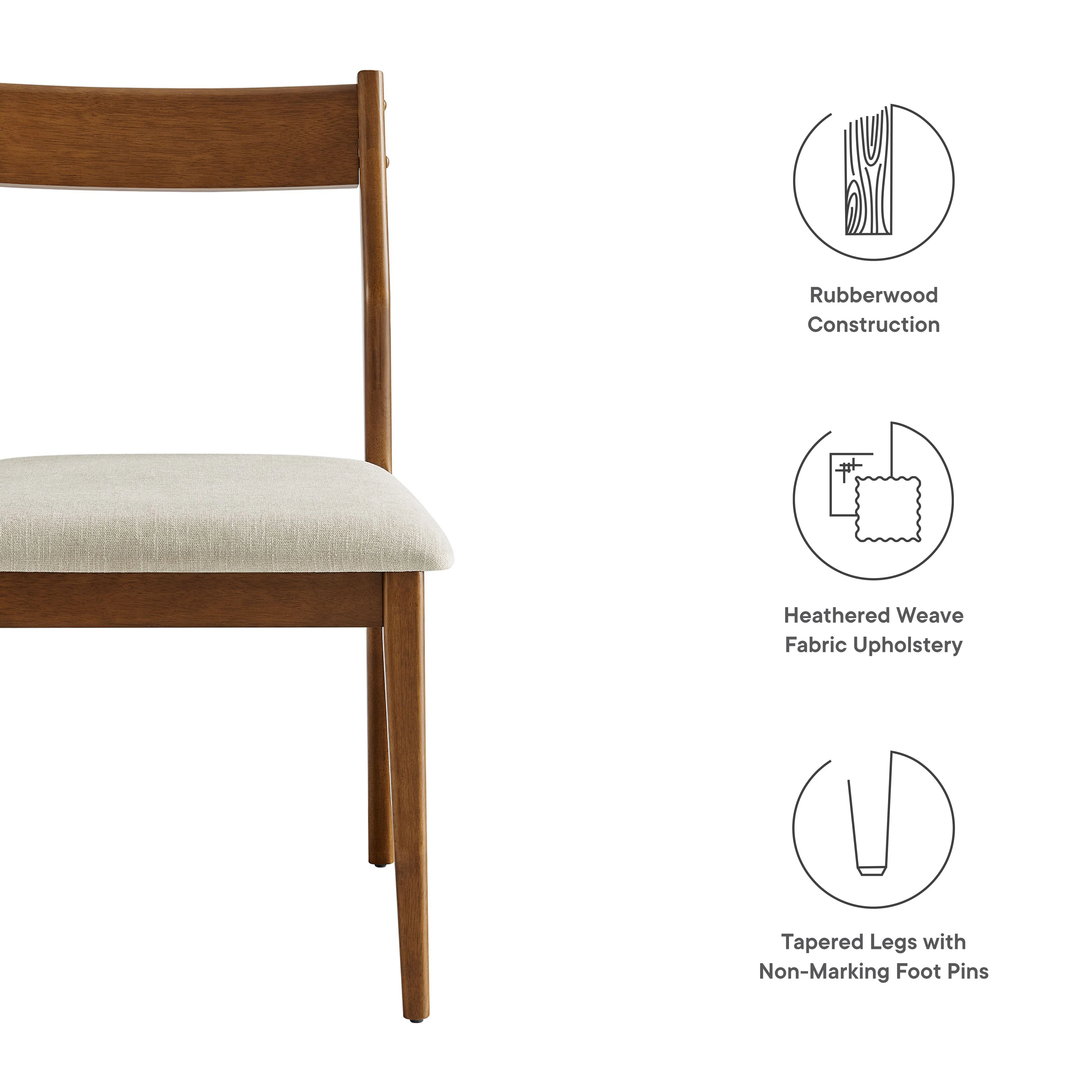 Solara Fabric Wood Dining Side Chairs Set of 2 by Modway - Image 19