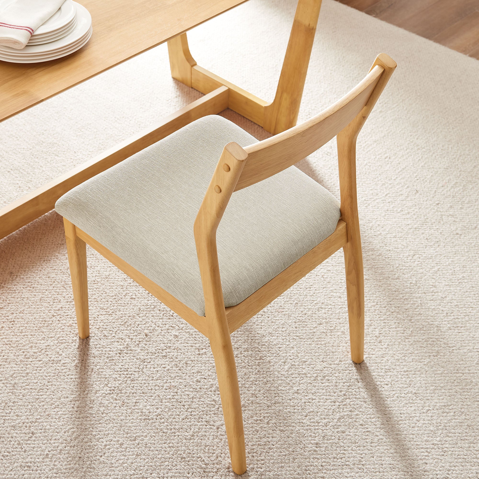 Solara Fabric Wood Dining Side Chairs Set of 2 by Modway - Image 8