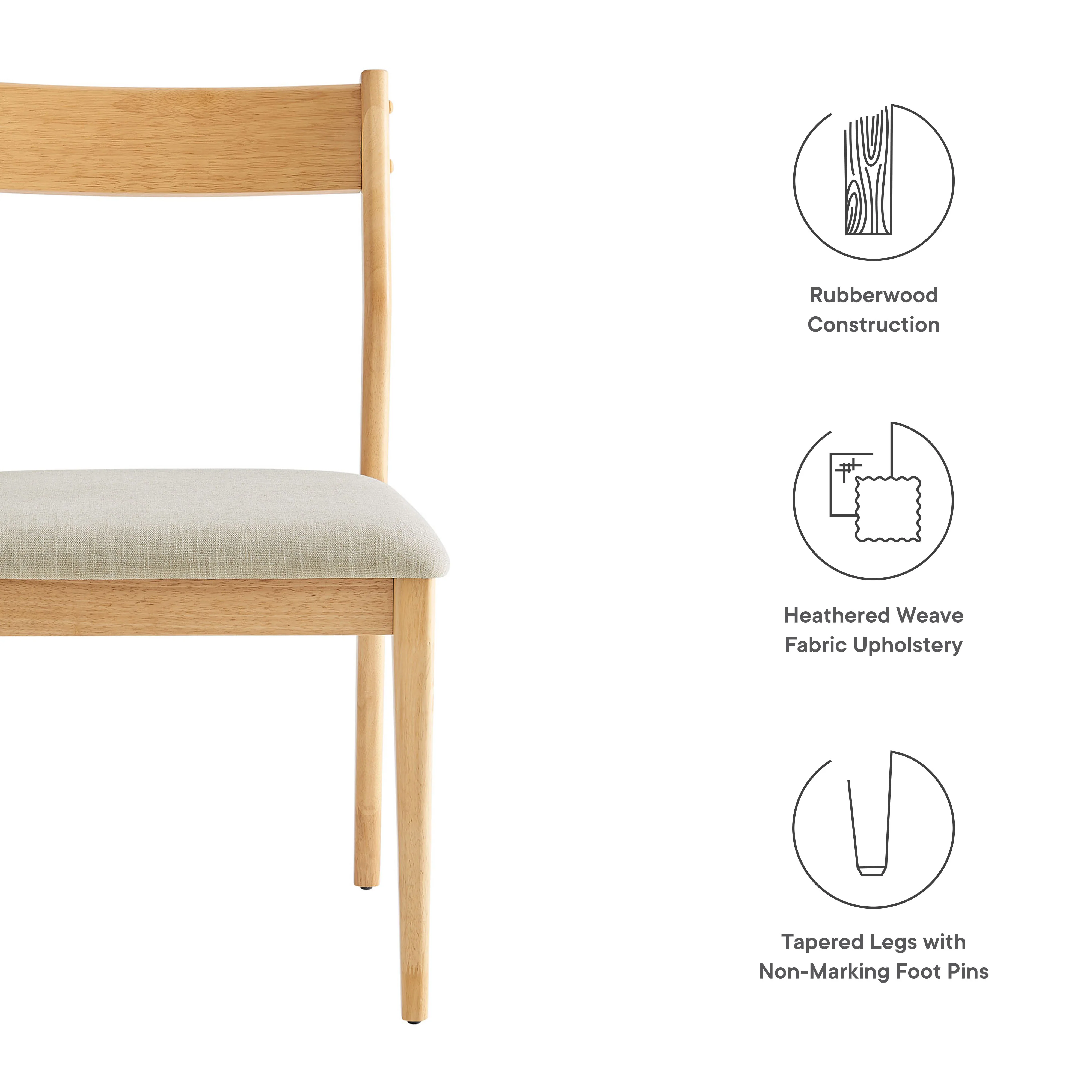 Solara Fabric Wood Dining Side Chairs Set of 2 by Modway - Image 9