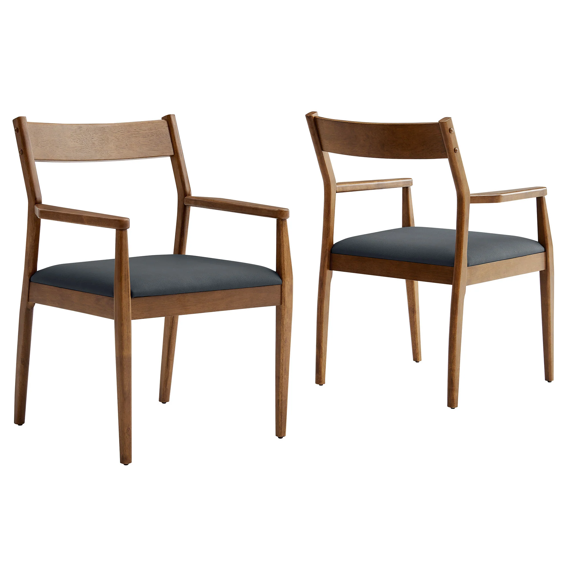 Solara Vegan Leather Wood Dining Armchairs Set of 2 by Modway - Image 2