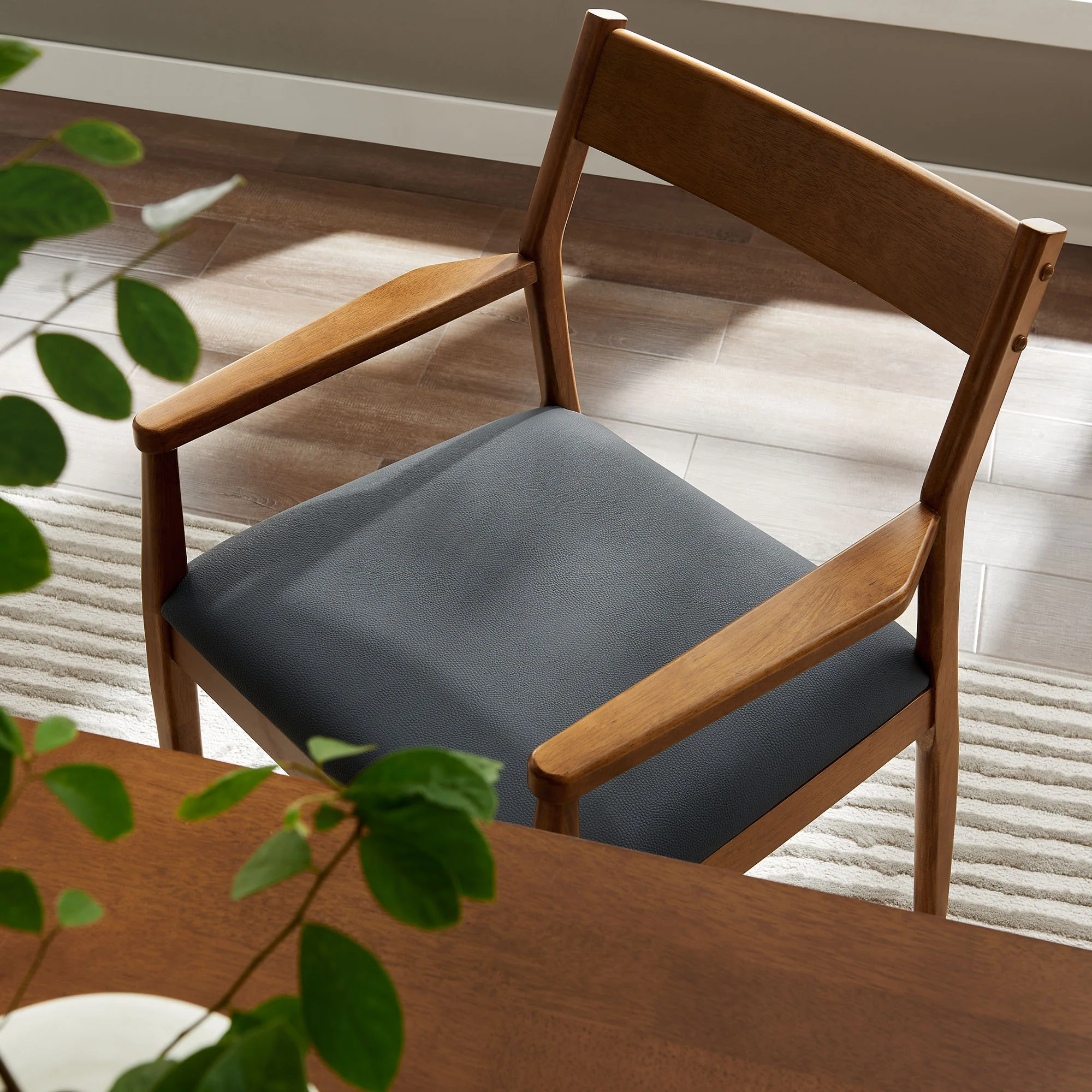 Solara Vegan Leather Wood Dining Armchairs Set of 2 by Modway - Image 8