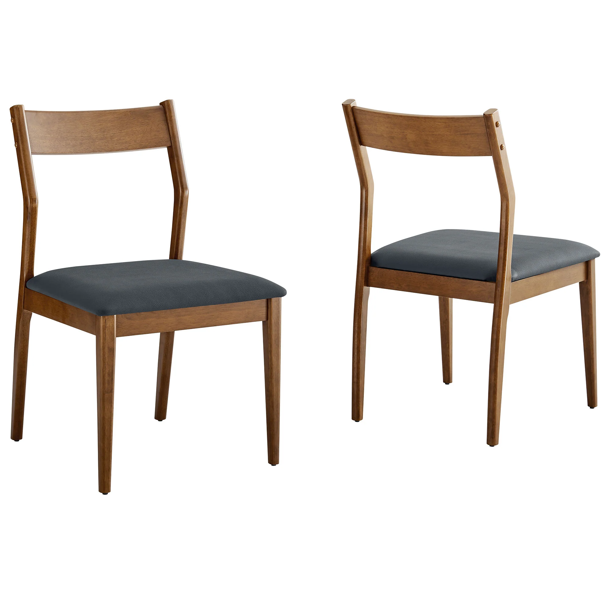 Solara Vegan Leather Wood Dining Side Chairs Set of 2 by Modway - Image 2