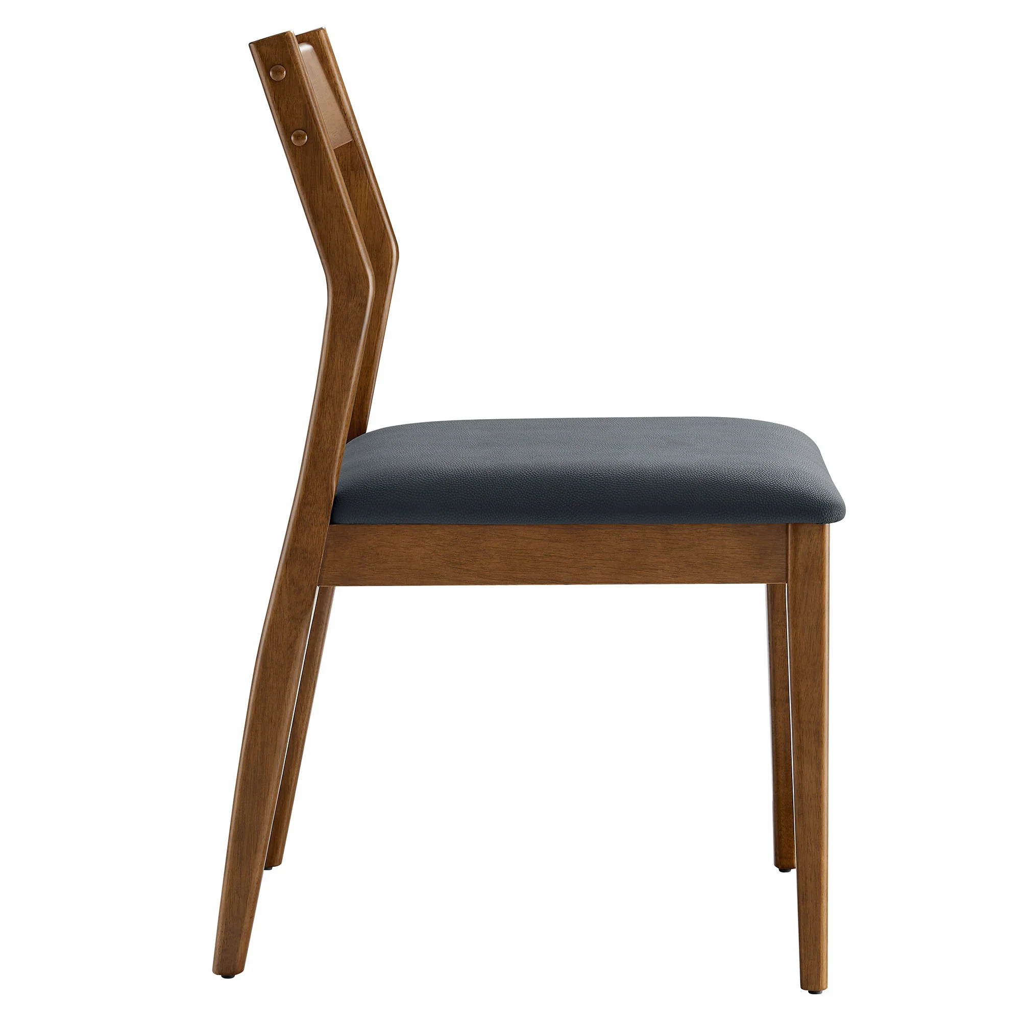 Solara Vegan Leather Wood Dining Side Chairs Set of 2 by Modway - Image 4