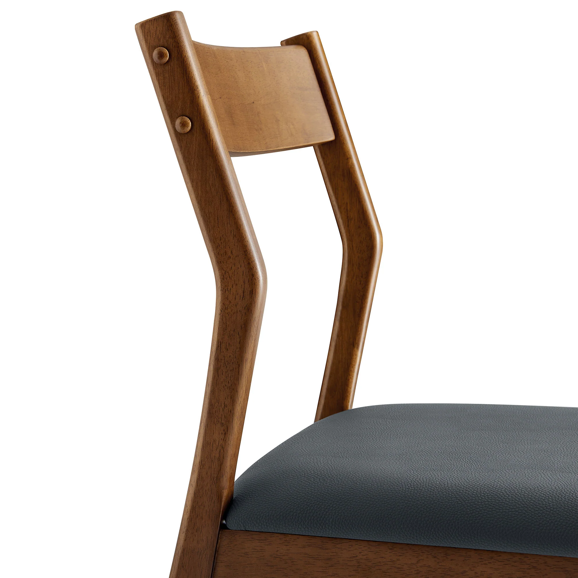 Solara Vegan Leather Wood Dining Side Chairs Set of 2 by Modway - Image 7