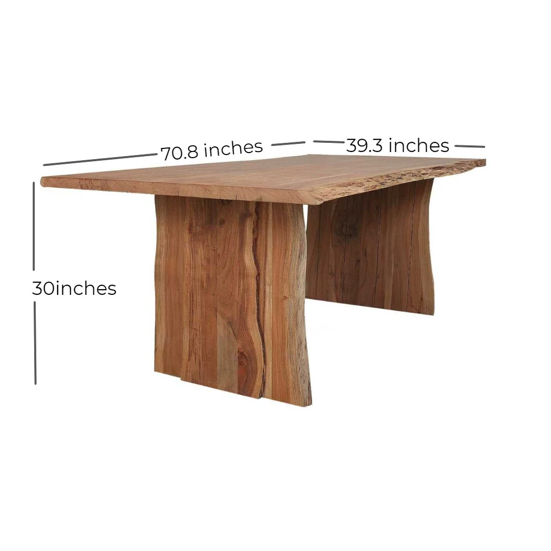 Solid Acacia Wood Live Edge Dining Table By Homeroots - Image 2