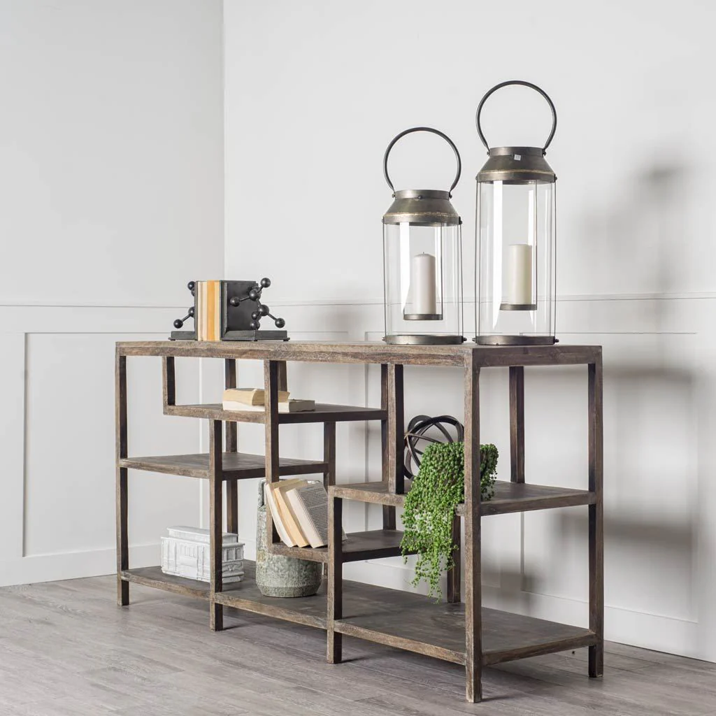 Solid Mango Wood Finish Console Table With Multi Level Shelf By Homeroots - Image 3