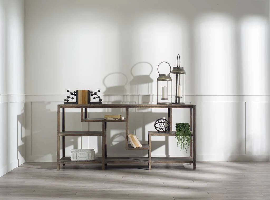 Solid Mango Wood Finish Console Table With Multi Level Shelf By Homeroots - Image 4