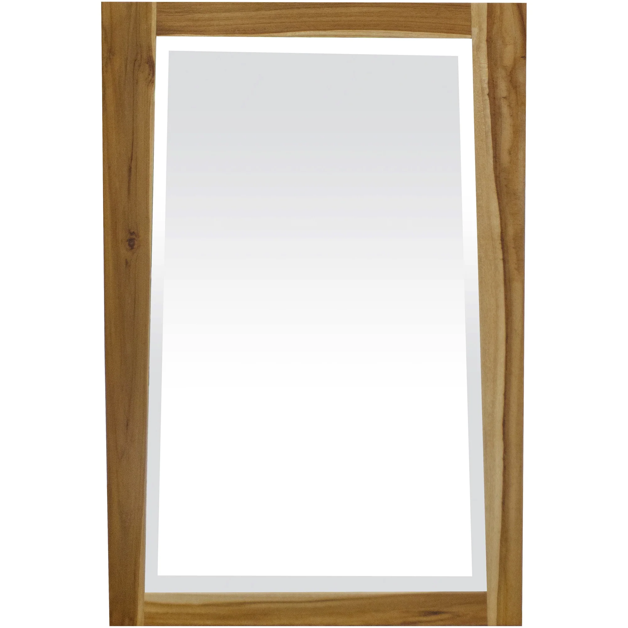 Solid Teak Wall Mirror in Natural Finish By Homeroots - Image 3