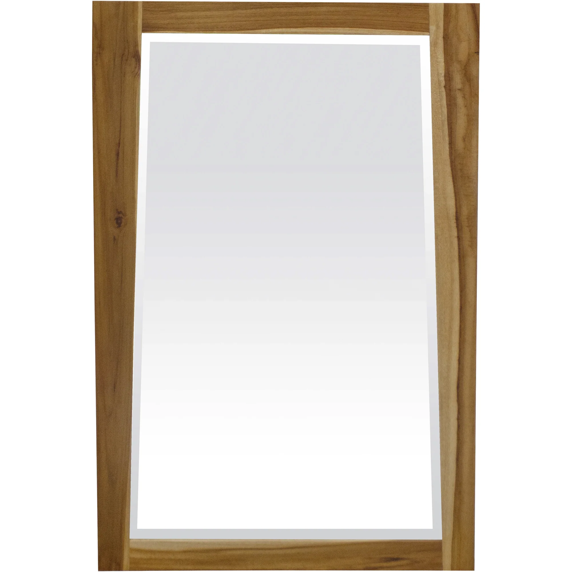 Solid Teak Wall Mirror in Natural Finish By Homeroots - Image 4