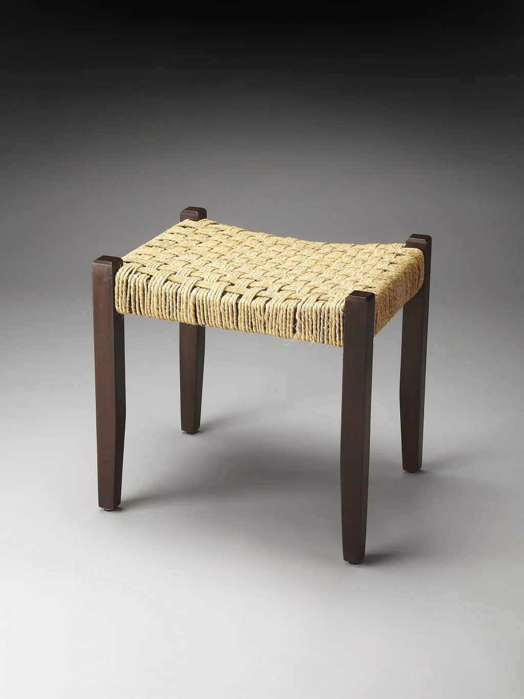 Solid Wood and Woven Jute Stool By Homeroots - Image 5