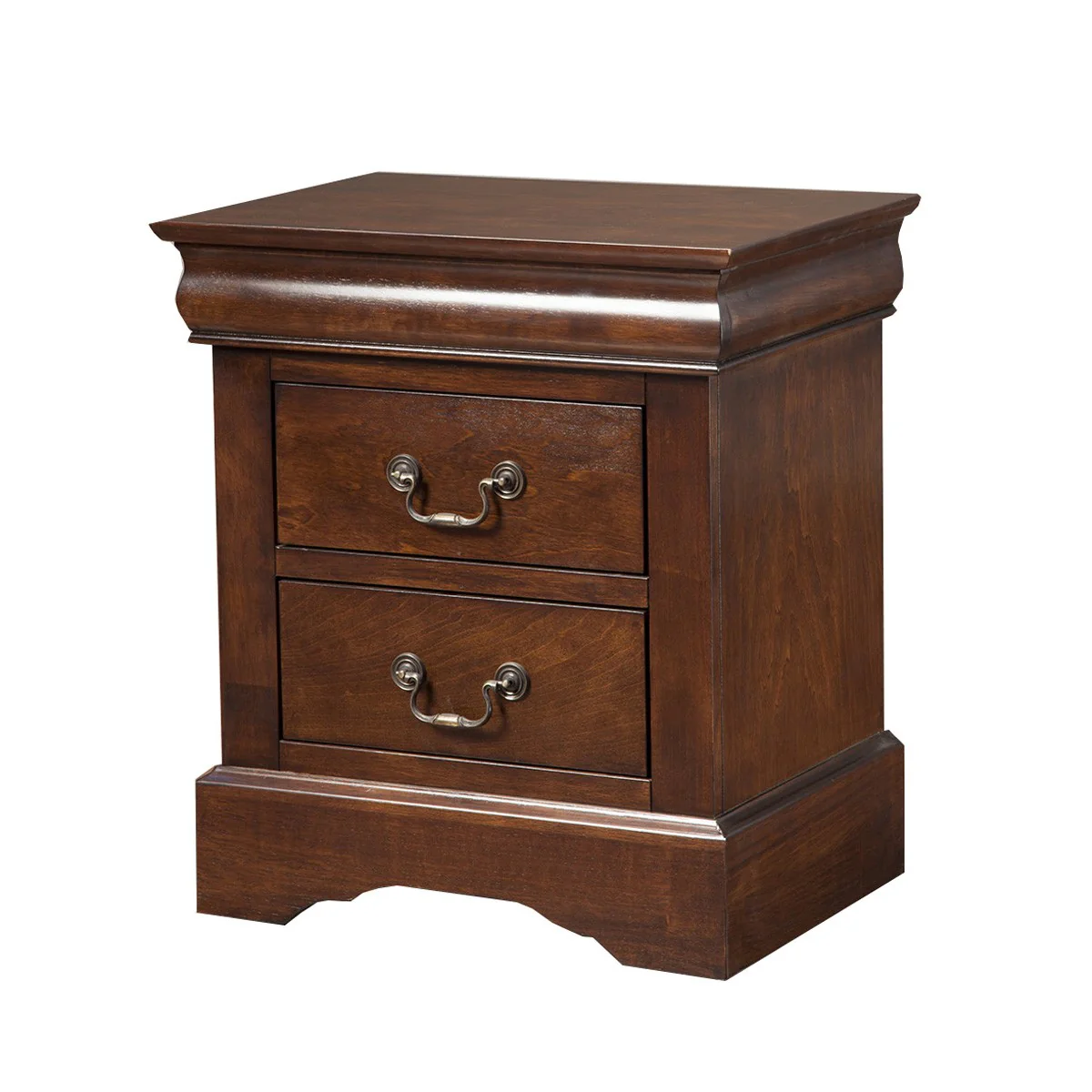 Solid Wood Cappuccino 2 Drawer Nightstand By Homeroots - Image 2