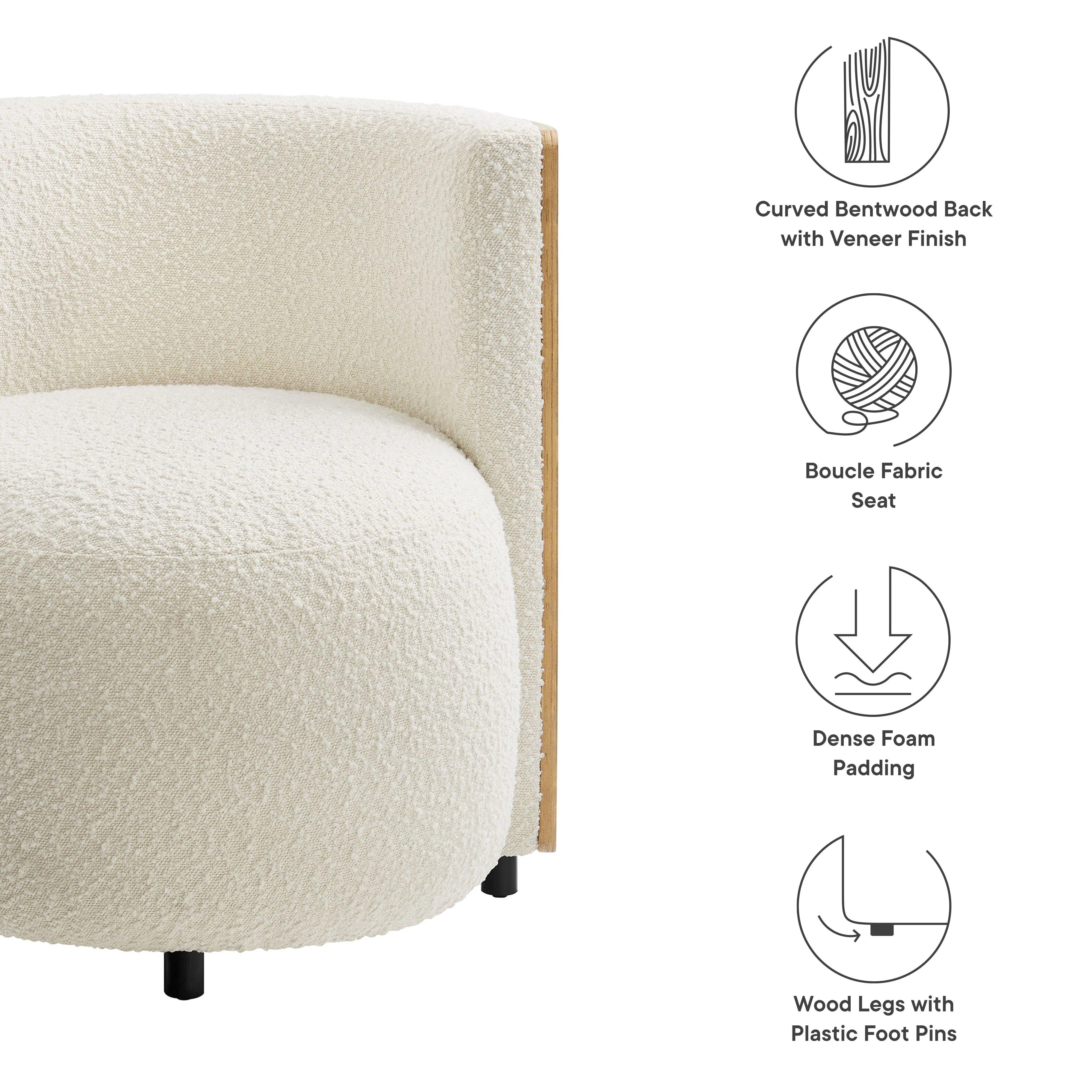 Solis Boucle Accent Chair by Modway - Image 10