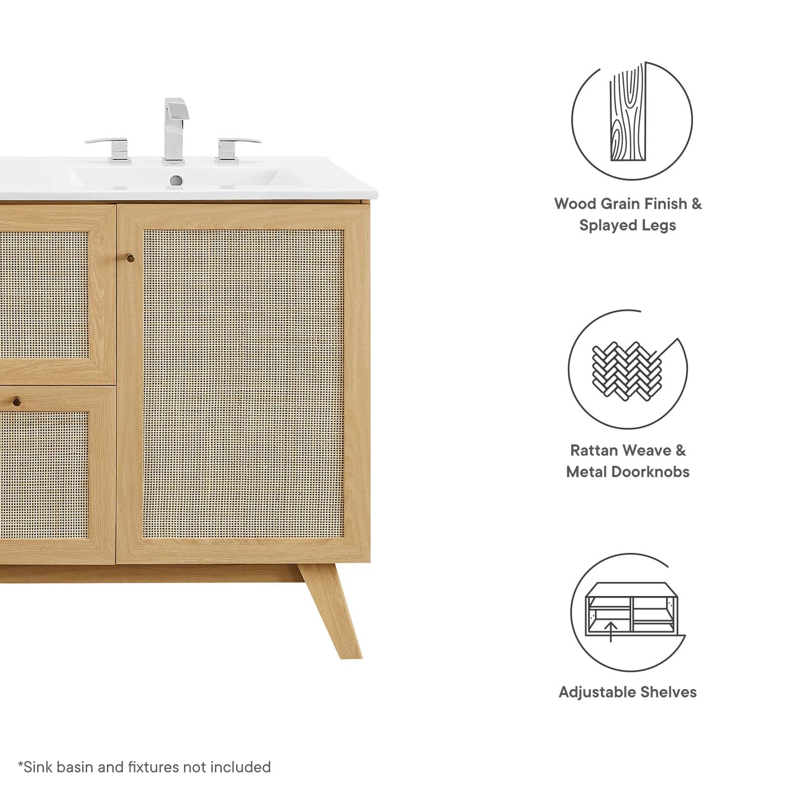 Soma 48” Single or Double Sink Compatible Bathroom Vanity Cabinet (Sink Basin Not Included) By Modway - EEI-6589 - Image 11