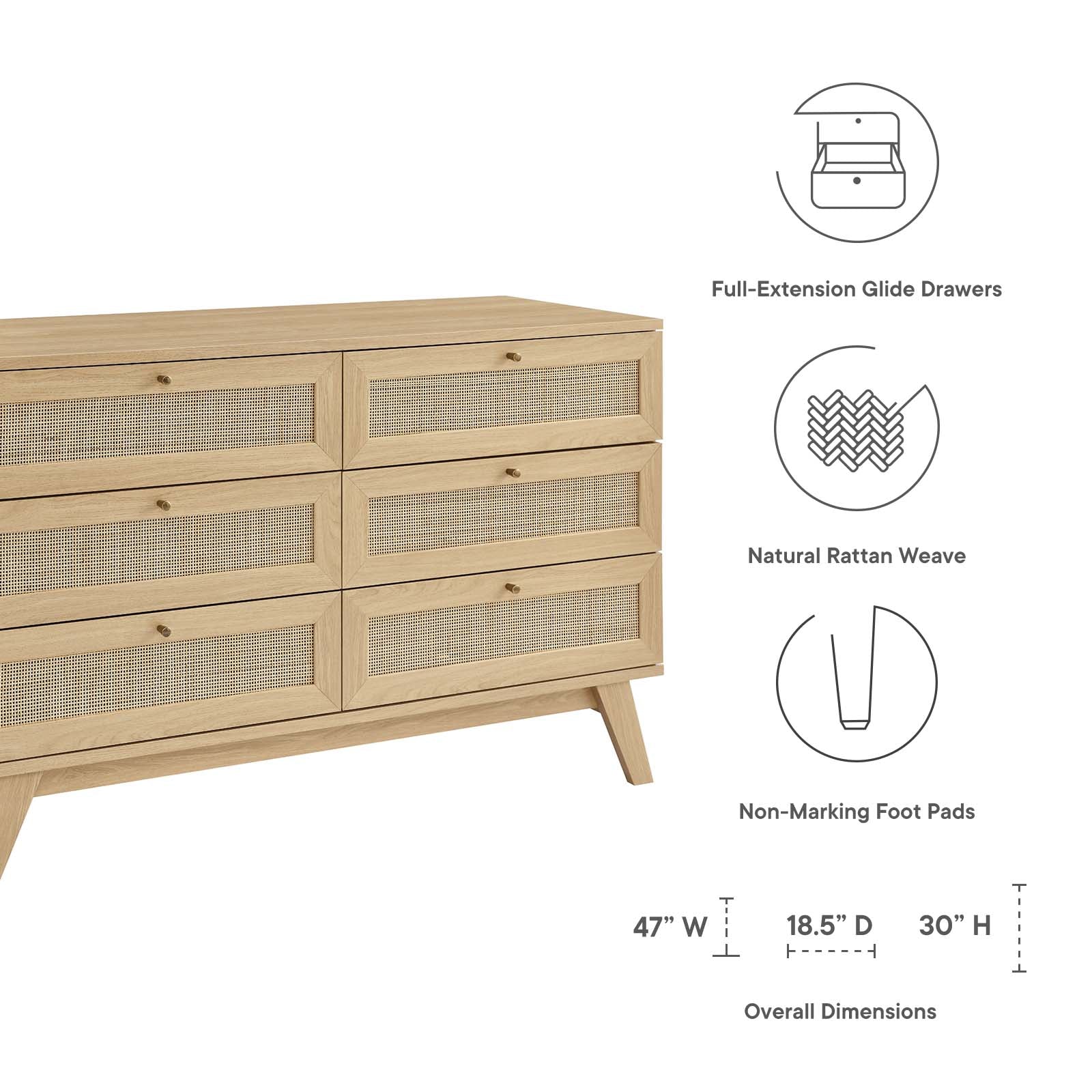 Soma 6-Drawer Dresser By Modway - MOD-7053 - Image 6