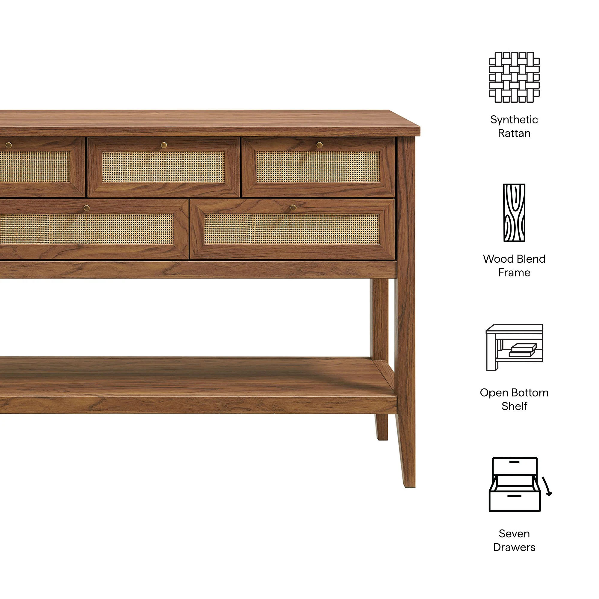 Soma 62 Inch Rattan Console Table by Modway - Image 19