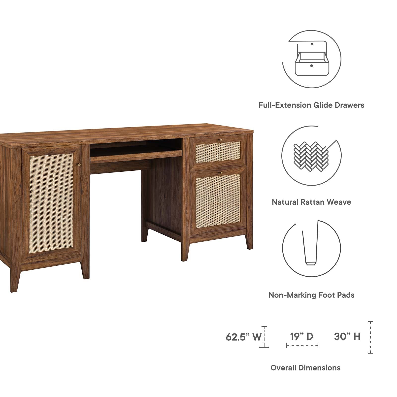 Soma 63" Office Desk By Modway - EEI-6117 - Image 15