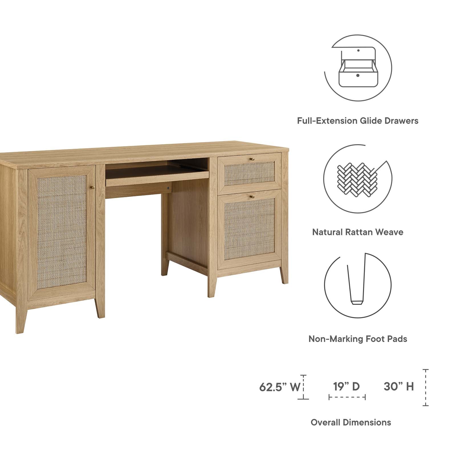 Soma 63" Office Desk By Modway - EEI-6117 - Image 7