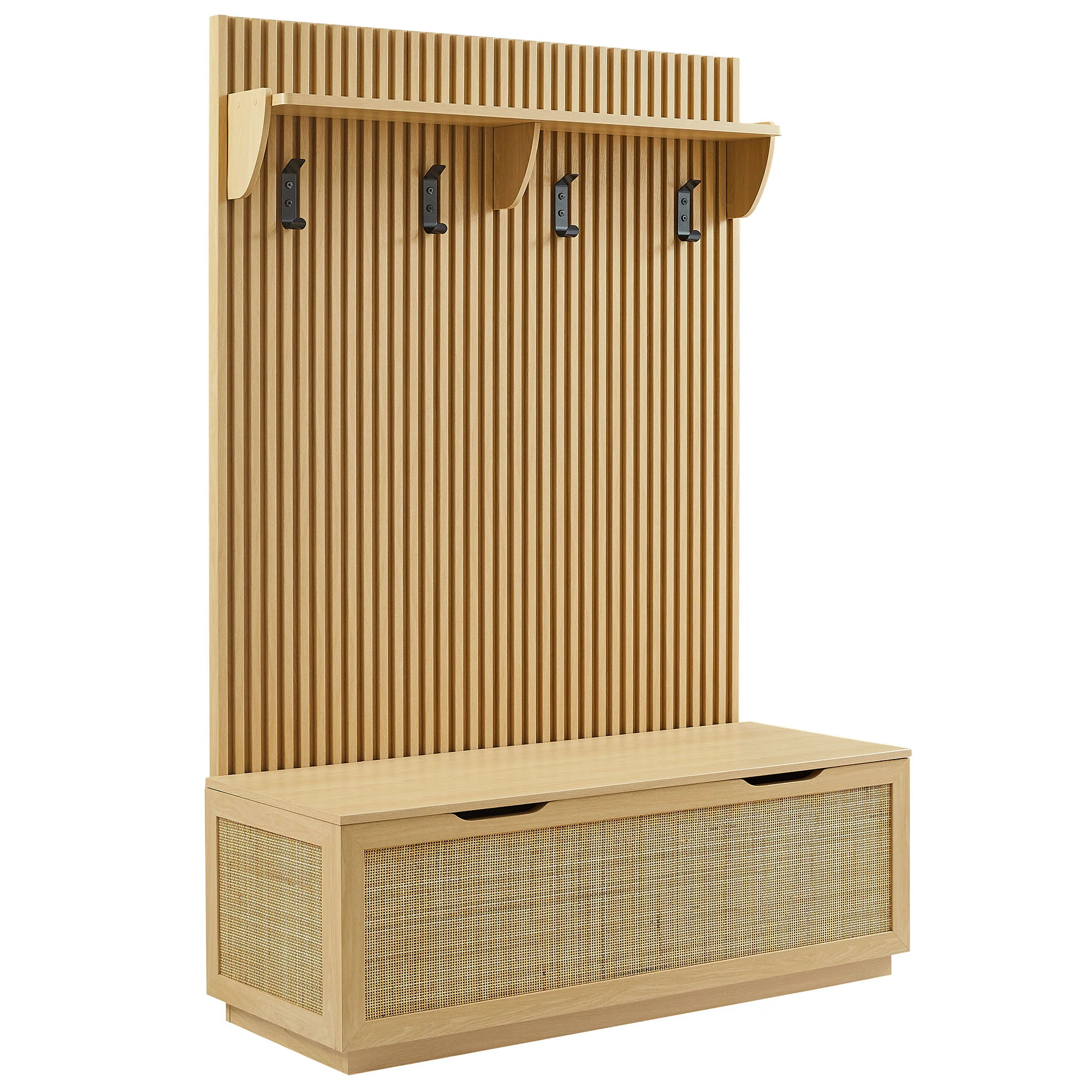 Soma Fluted 3-in-1 Hall Tree With Storage Bench and Coat Rack by Modway - Image 2