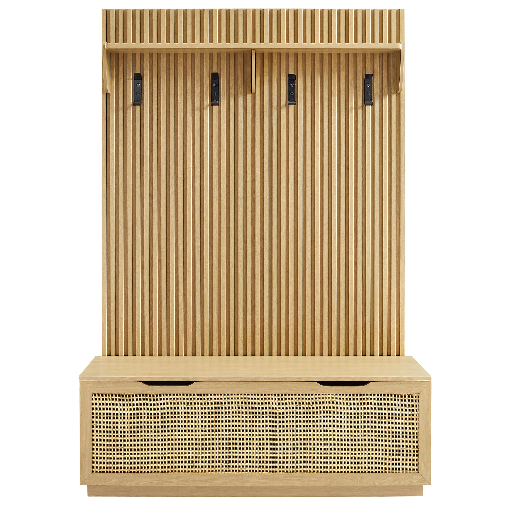 Soma Fluted 3-in-1 Hall Tree With Storage Bench and Coat Rack by Modway - Image 3
