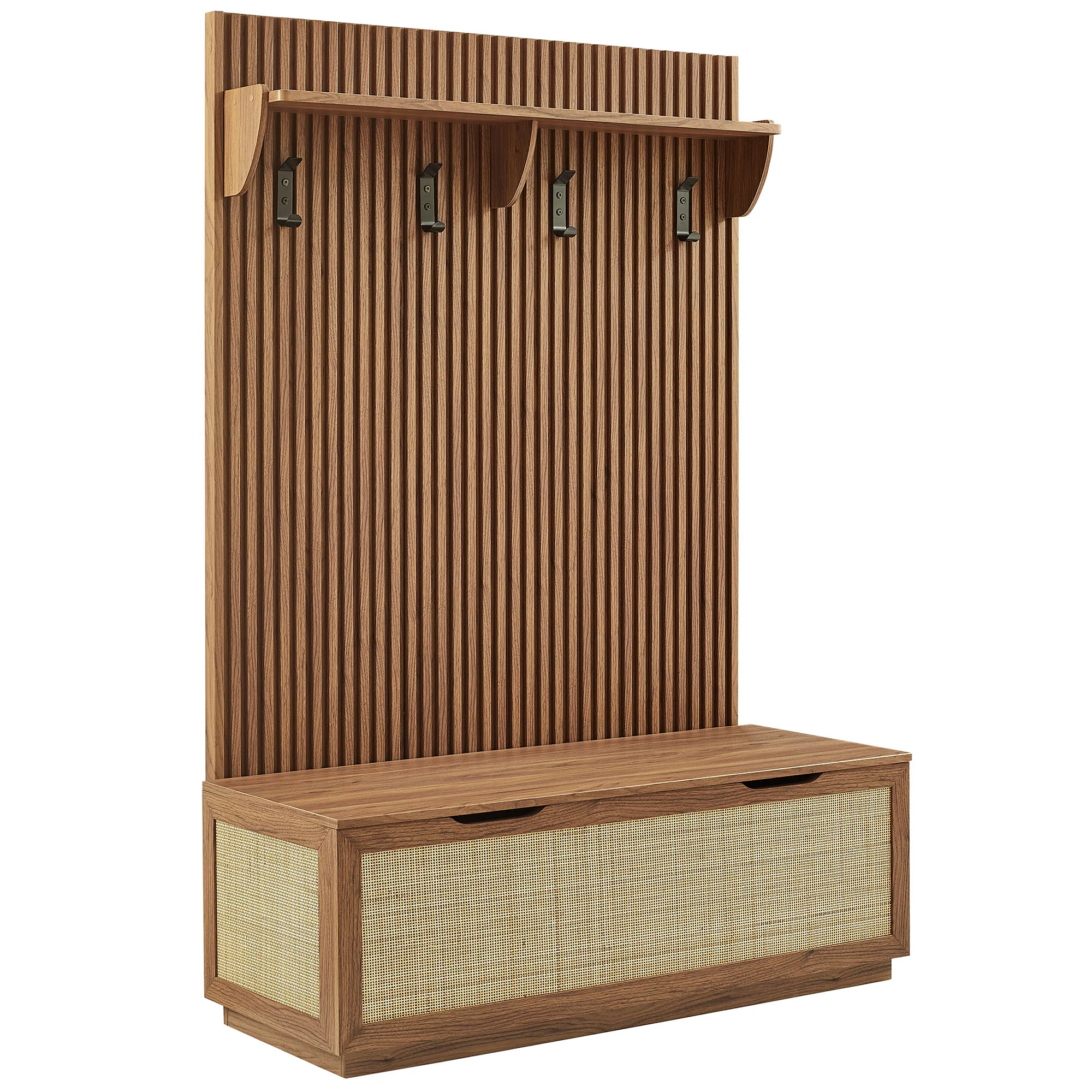 Soma Fluted 3-in-1 Hall Tree With Storage Bench and Coat Rack by Modway - Image 8
