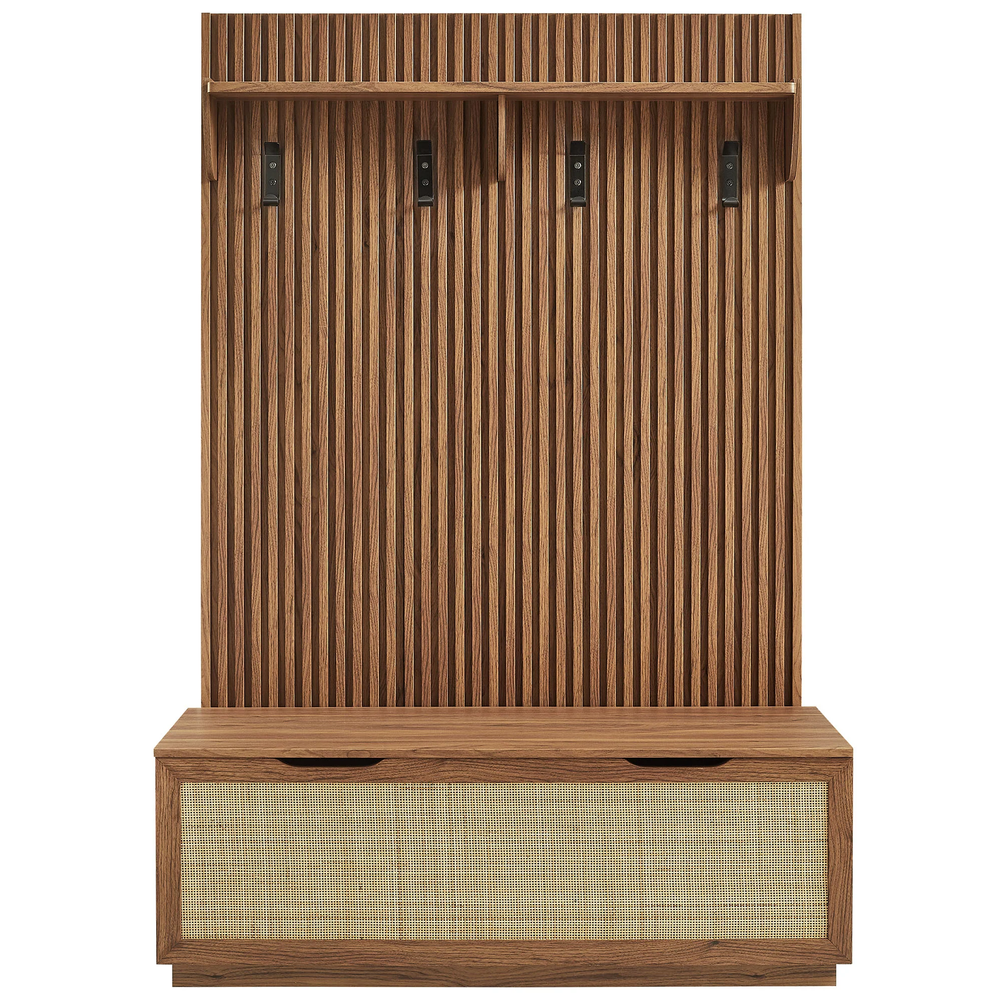 Soma Fluted 3-in-1 Hall Tree With Storage Bench and Coat Rack by Modway - Image 9