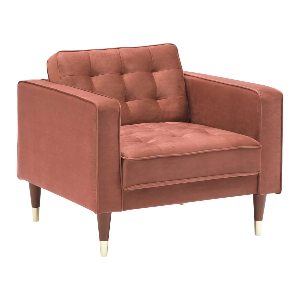 Somerset Blush Velvet Mid Century Modern Club Chair By Armen Living - Image 2