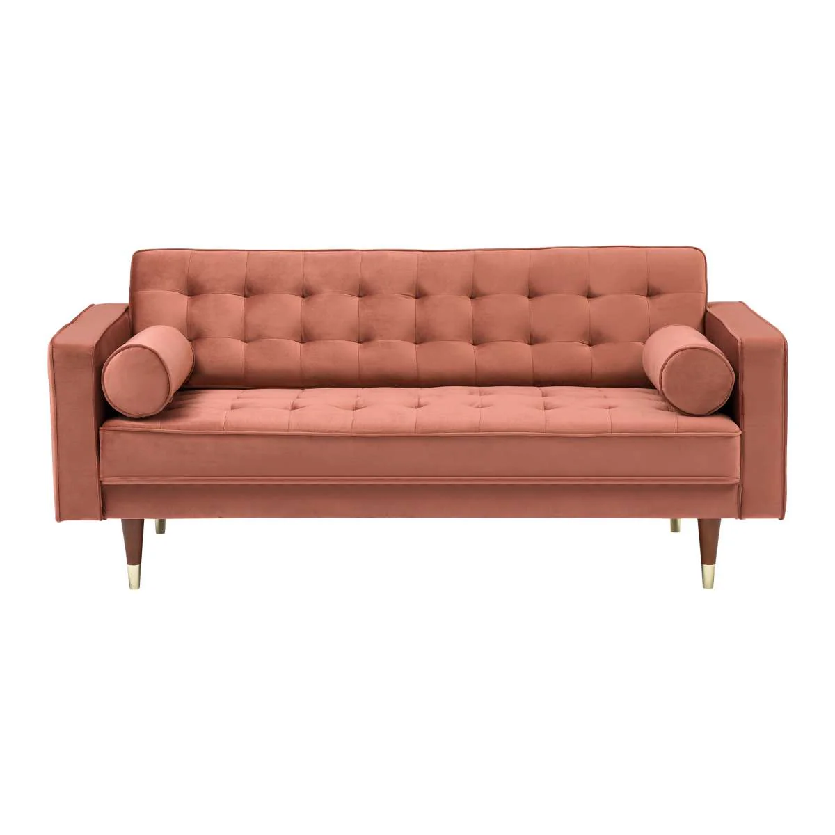 Somerset Blush Velvet Mid Century Modern Loveseat By Armen Living - Image 2
