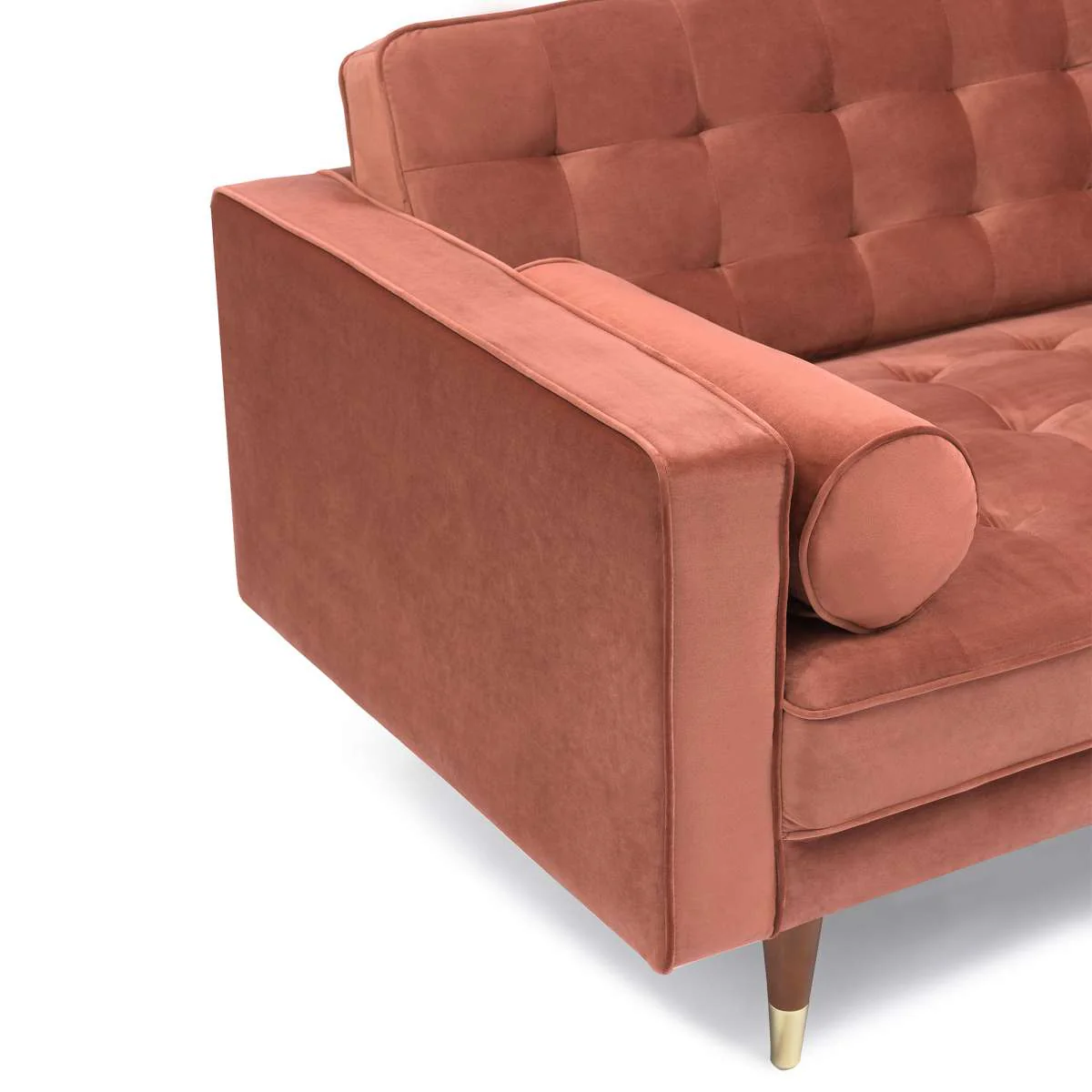 Somerset Blush Velvet Mid Century Modern Loveseat By Armen Living - Image 4