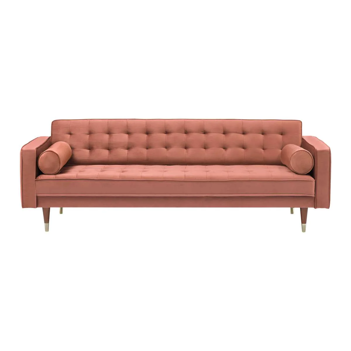 Somerset Blush Velvet Mid Century Modern Sofa By Armen Living - Image 2