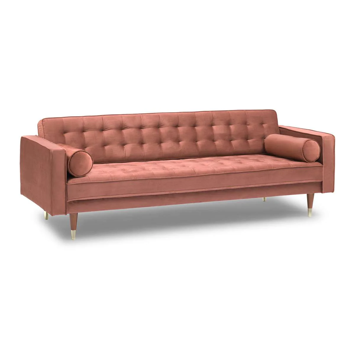 Somerset Blush Velvet Mid Century Modern Sofa Seating Set By Armen Living - Image 4