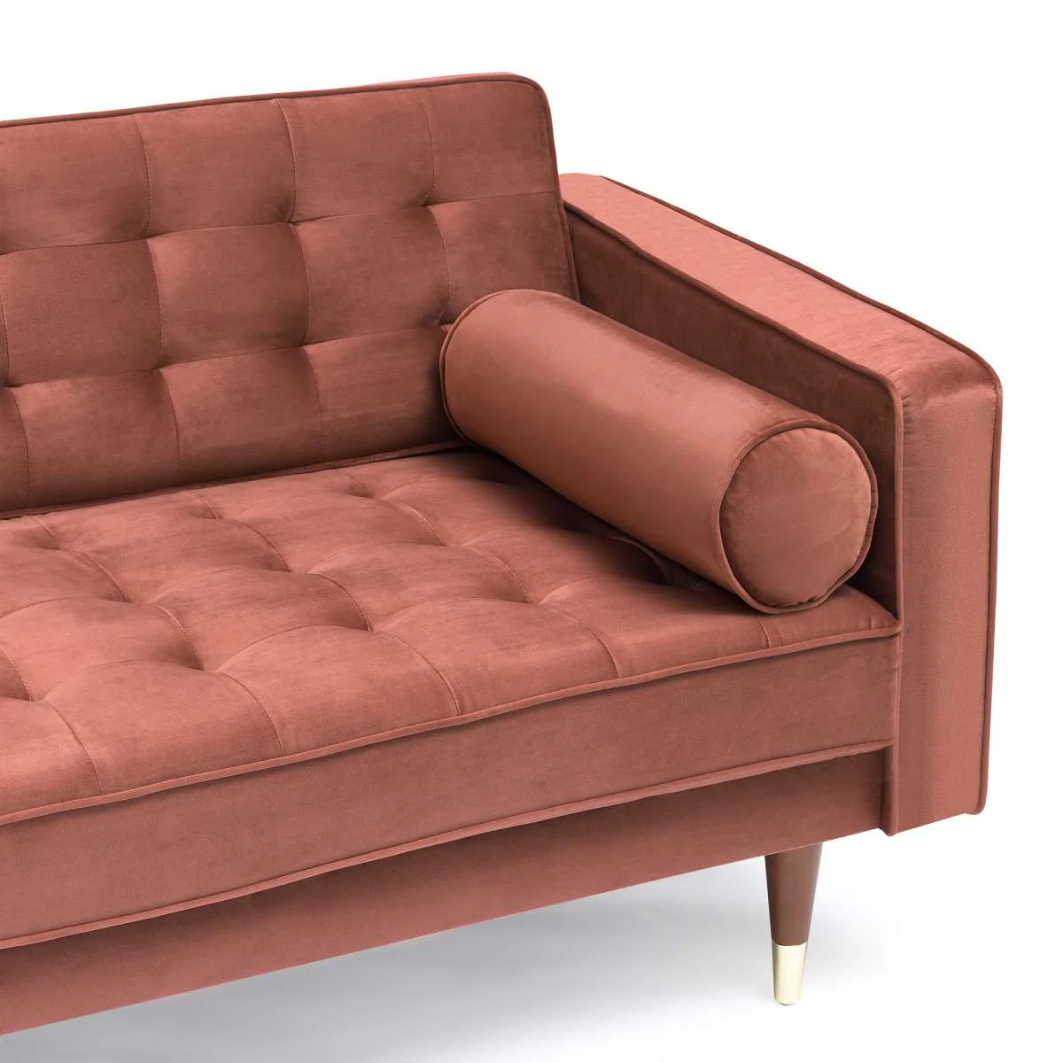Somerset Blush Velvet Mid Century Modern Sofa Seating Set By Armen Living - Image 5