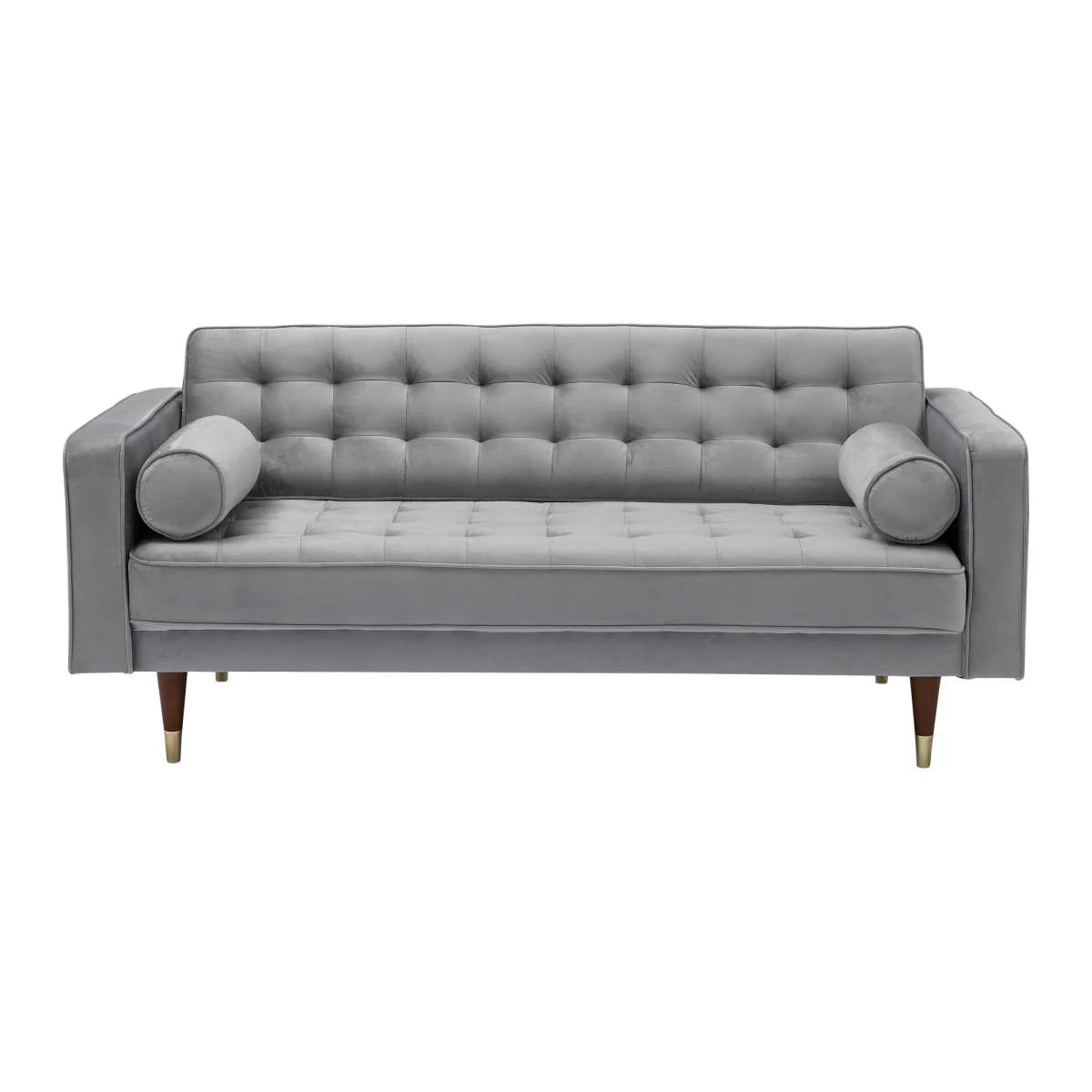 Somerset Gray Velvet Mid Century Modern Loveseat By Armen Living - Image 2