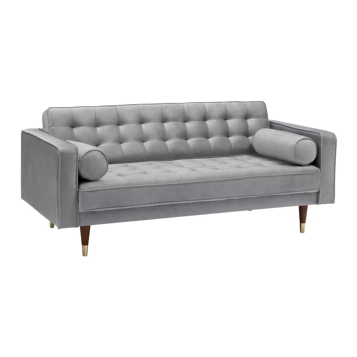 Somerset Gray Velvet Mid Century Modern Loveseat By Armen Living - Image 3