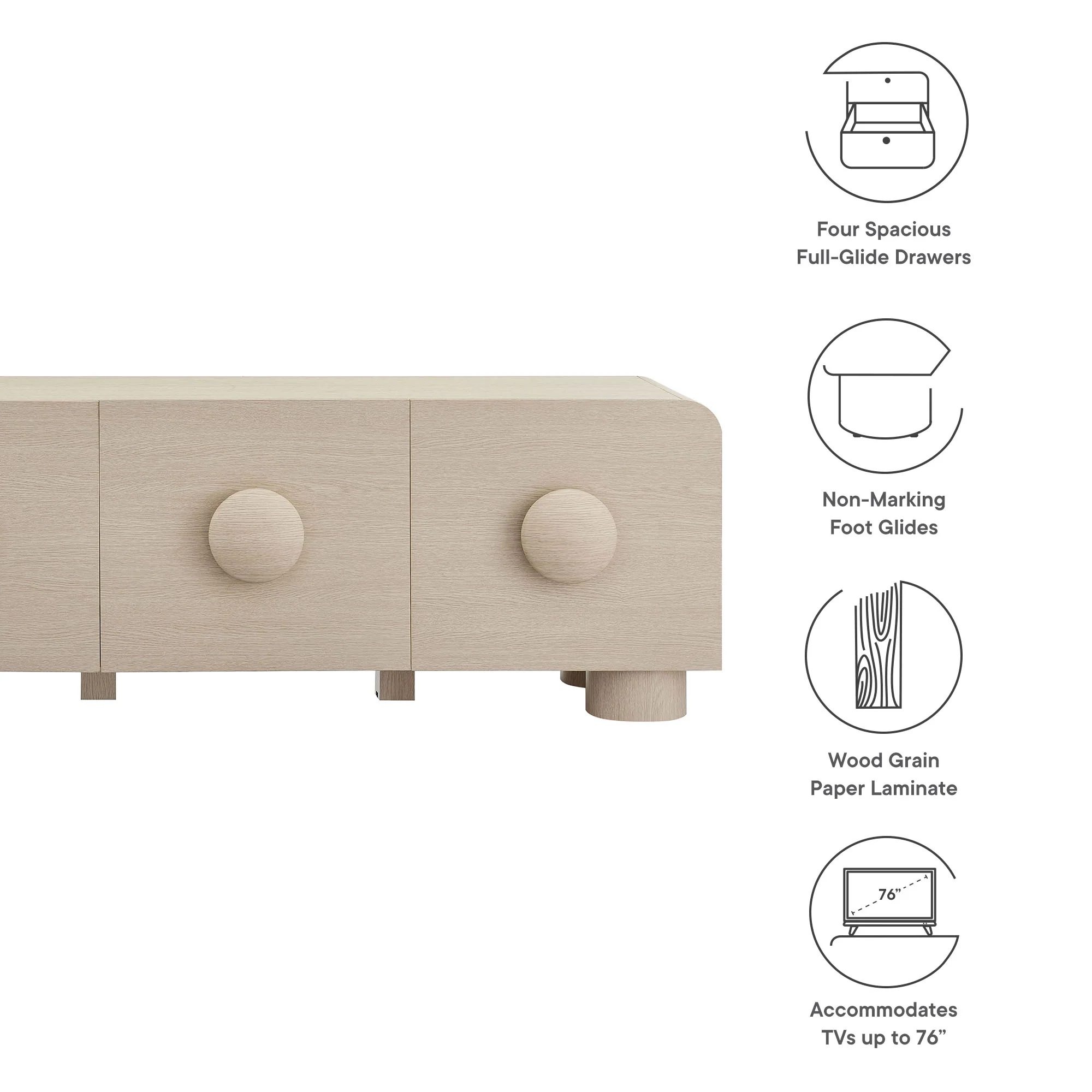 Sonnet 69" Low Profile TV Stand by Modway - Image 9