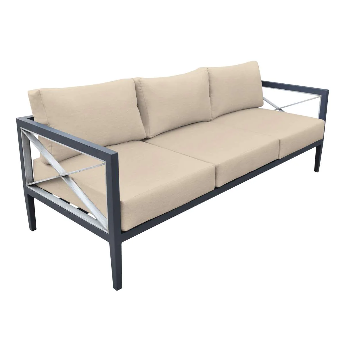 Sonoma Outdoor 4 piece Set in Dark Grey Finish and Charcoal Cushions By Armen Living - Image 10