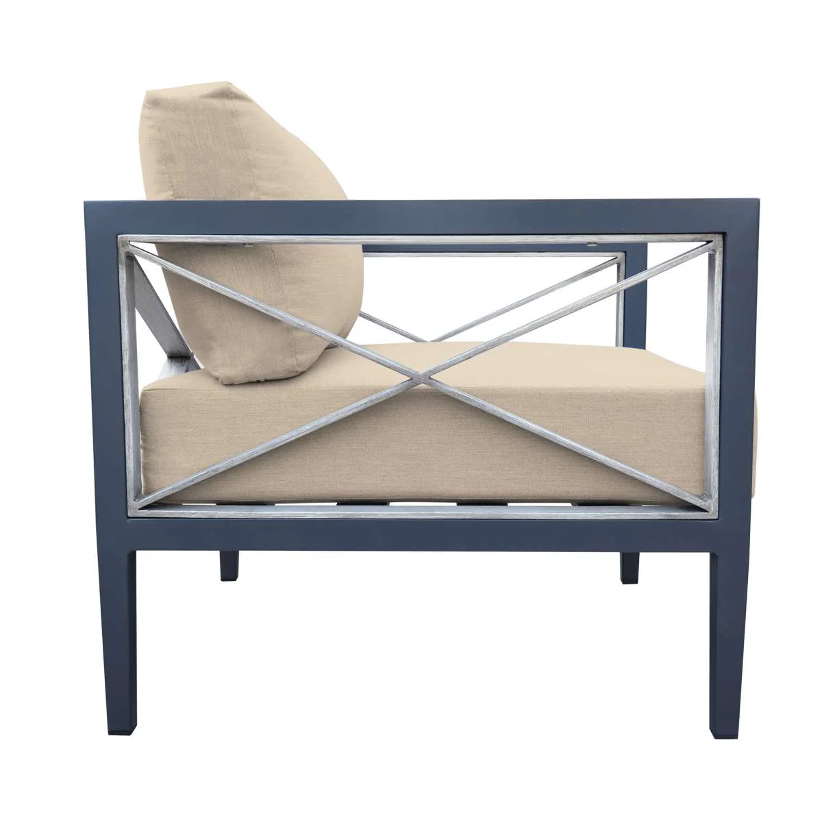 Sonoma Outdoor 4 piece Set in Dark Grey Finish and Charcoal Cushions By Armen Living - Image 14