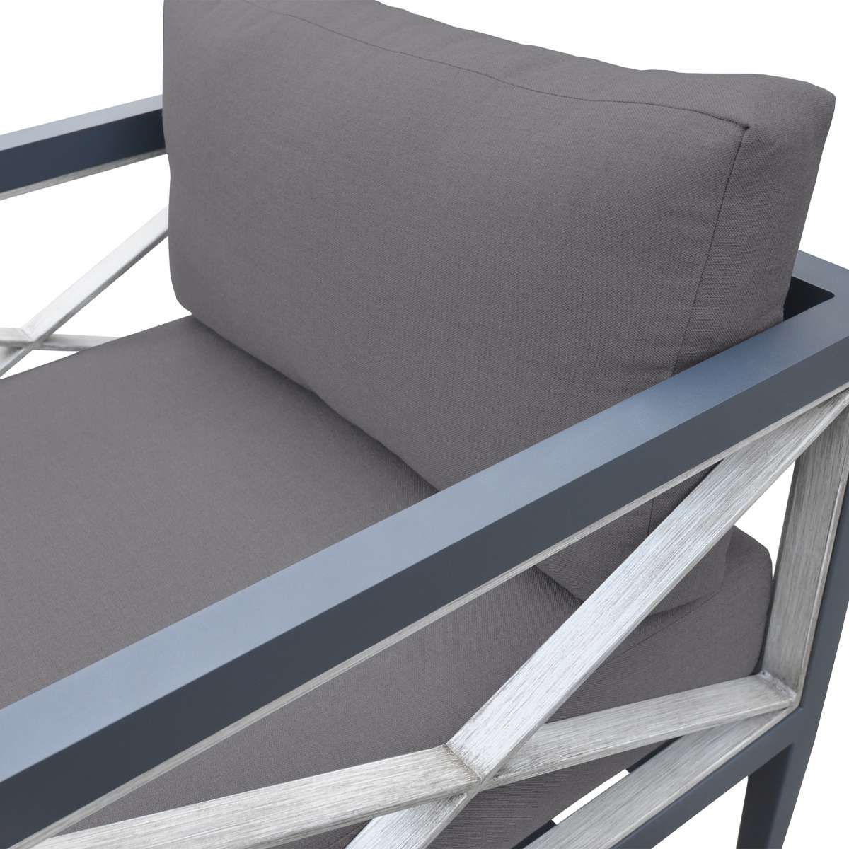 Sonoma Outdoor 4 piece Set in Dark Grey Finish and Charcoal Cushions By Armen Living - Image 7