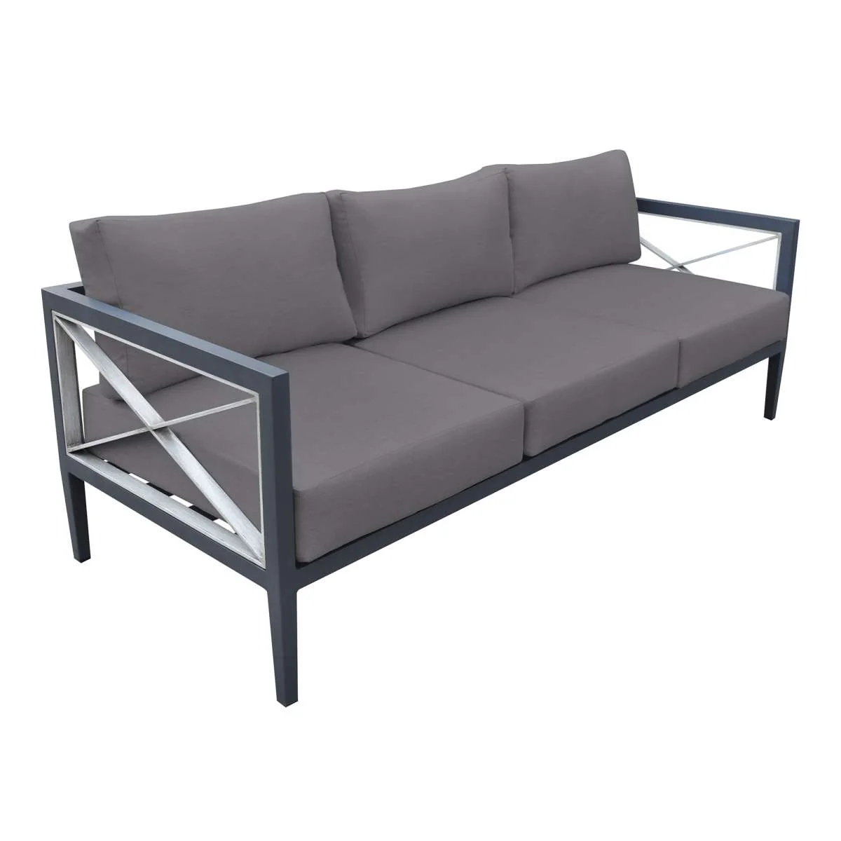 Sonoma Outdoor 4 piece Set in Dark Grey Finish and Charcoal Cushions By Armen Living - Image 8
