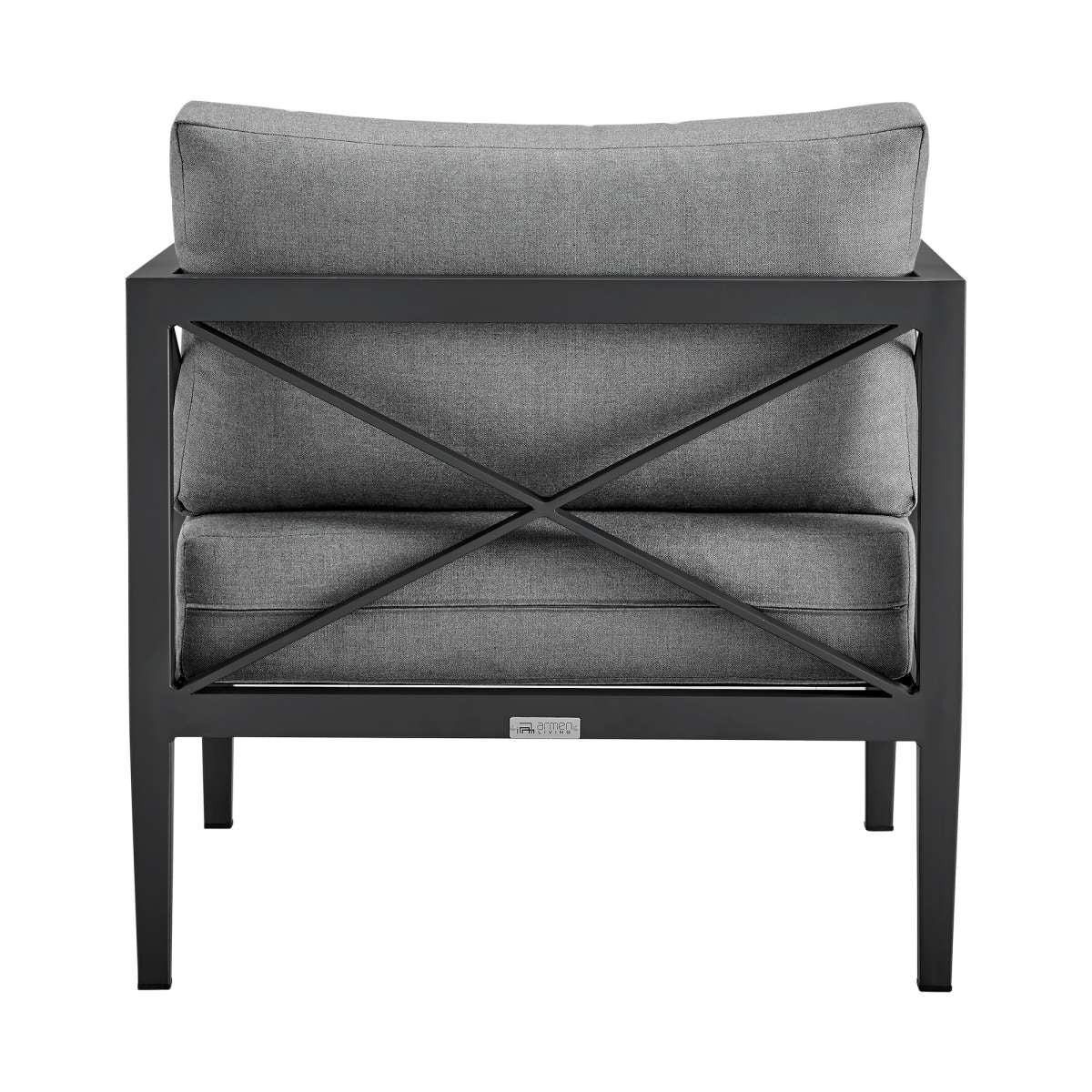 Sonoma Outdoor 4 piece Set in Dark Grey Finish and Dark Grey Cushions By Armen Living - Image 10