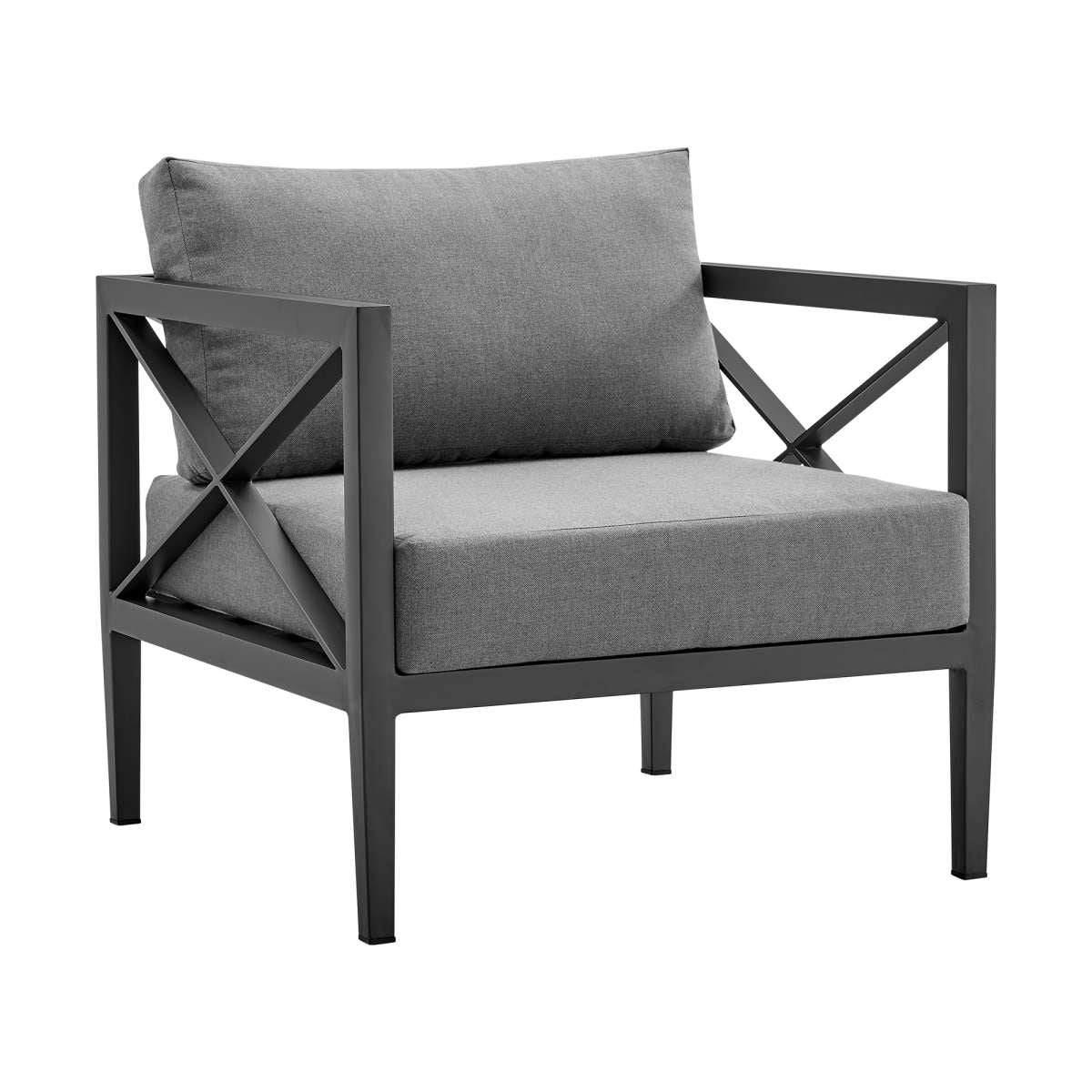 Sonoma Outdoor 4 piece Set in Dark Grey Finish and Dark Grey Cushions By Armen Living - Image 8