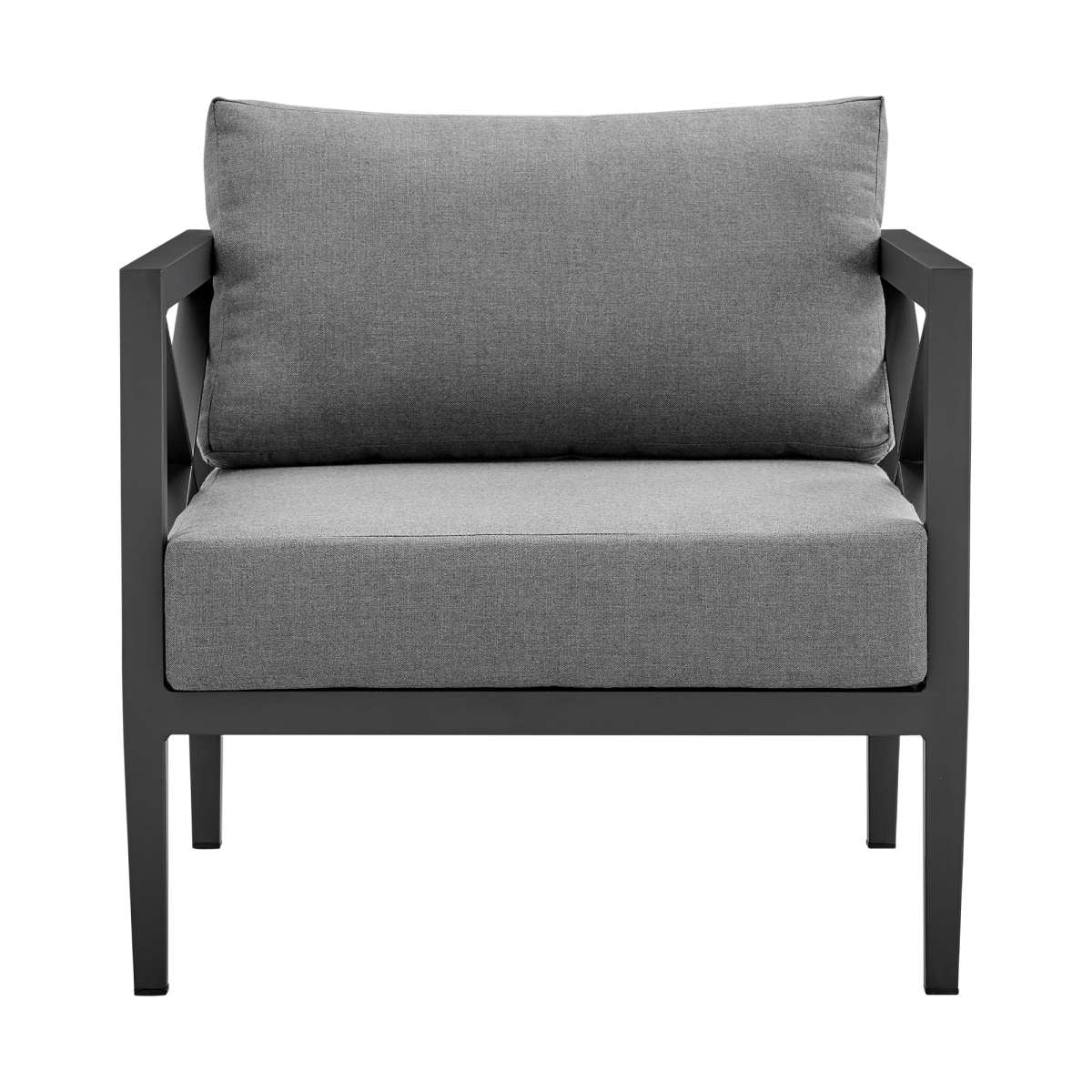 Sonoma Outdoor 4 piece Set in Dark Grey Finish and Dark Grey Cushions By Armen Living - Image 9