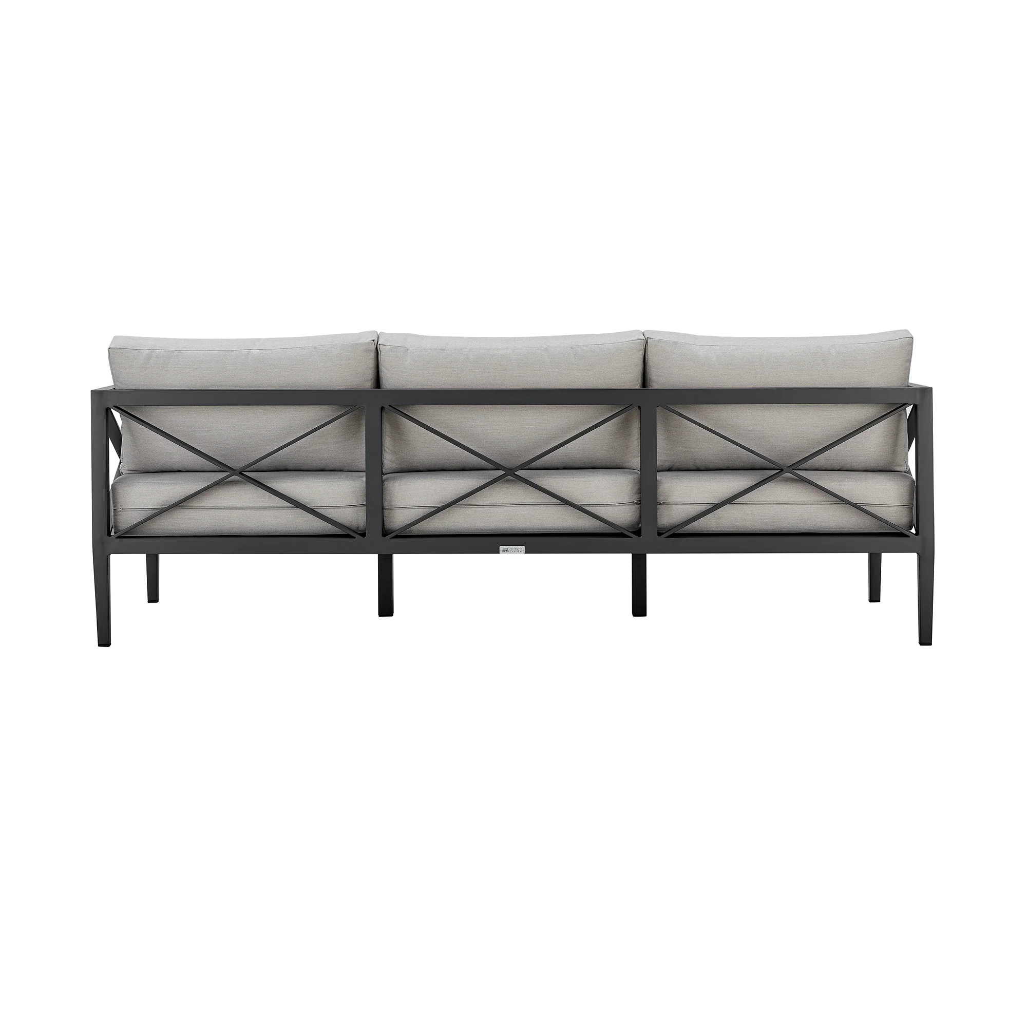 Sonoma Outdoor 4 piece Set in Dark Grey Finish and Light Grey Cushions By Armen Living - Image 5
