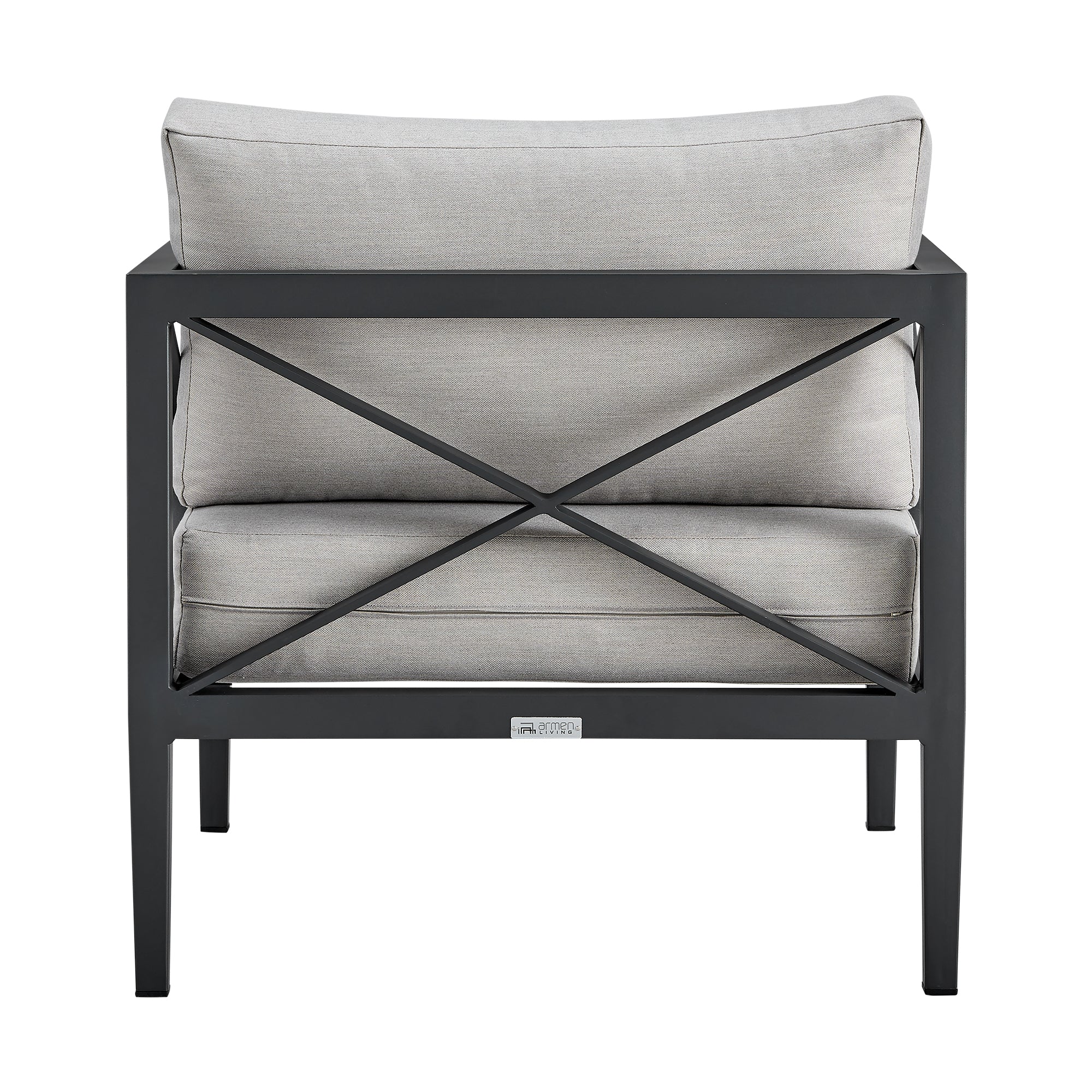 Sonoma Outdoor 4 piece Set in Dark Grey Finish and Light Grey Cushions By Armen Living - Image 9