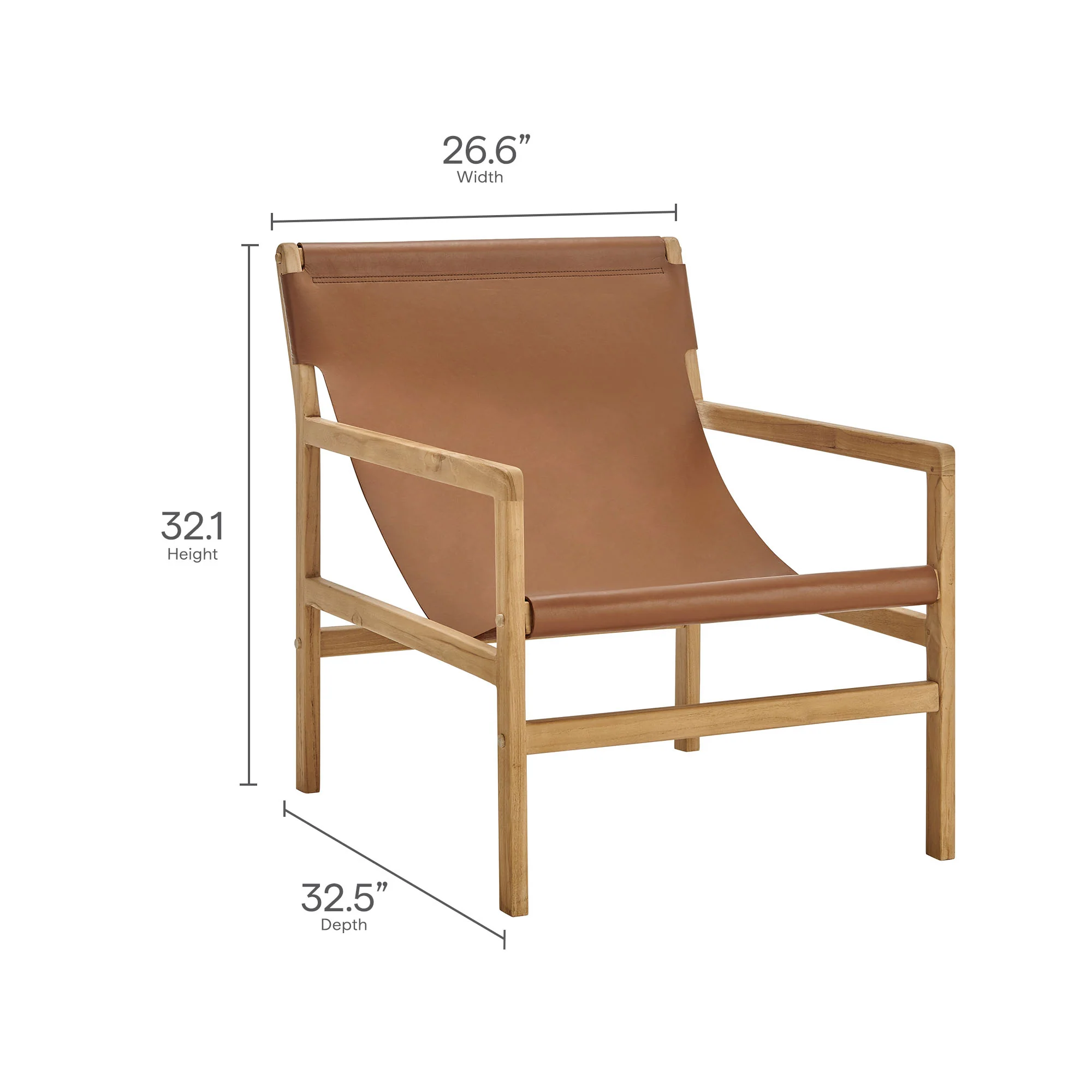 Sonora Leather Sling Chair by Modway - Image 11