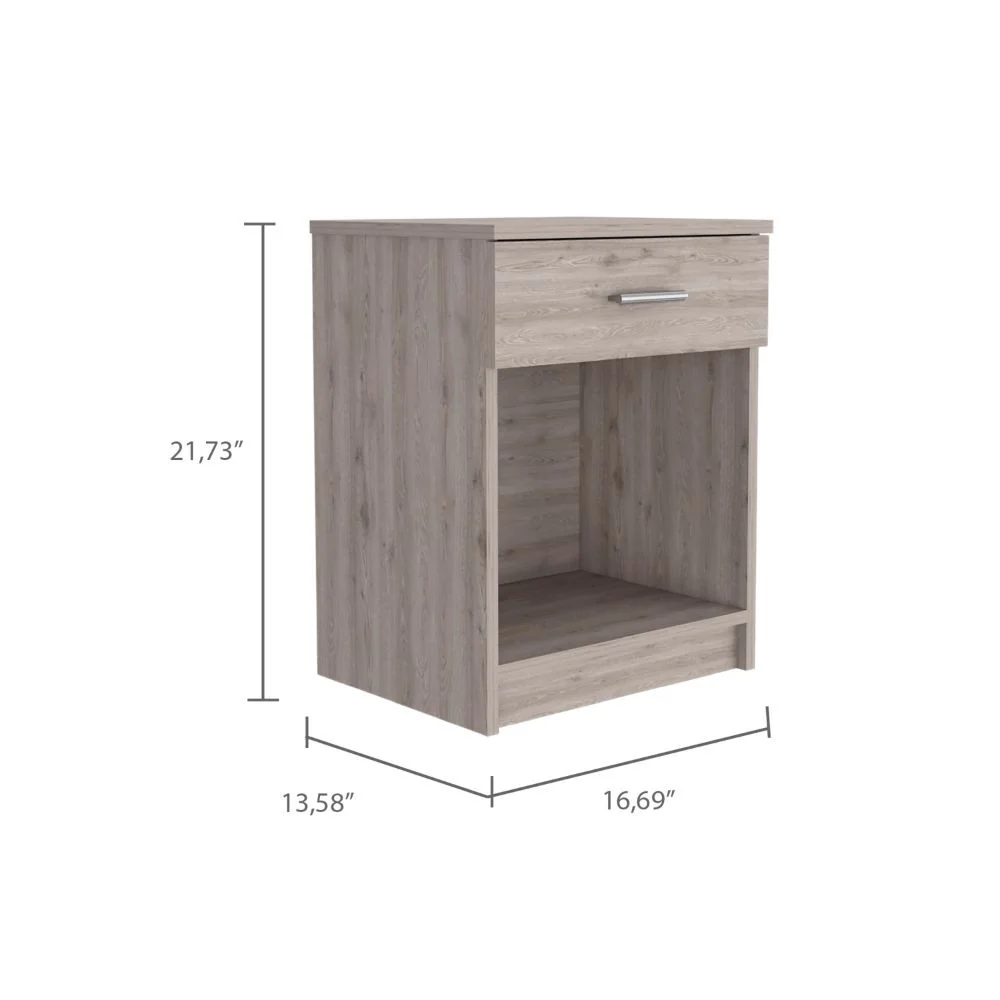 Sophisticated and Stylish Light Grey Eco Nightstand By Homeroots - Image 4