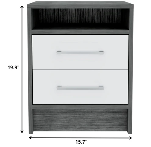 Sophisticated and Stylish Light Grey Nightstand By Homeroots - Image 12