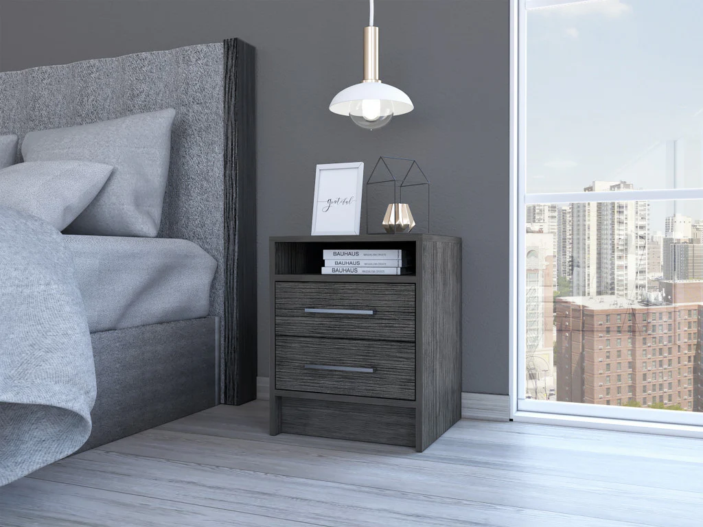 Sophisticated and Stylish Light Grey Nightstand By Homeroots - Image 5