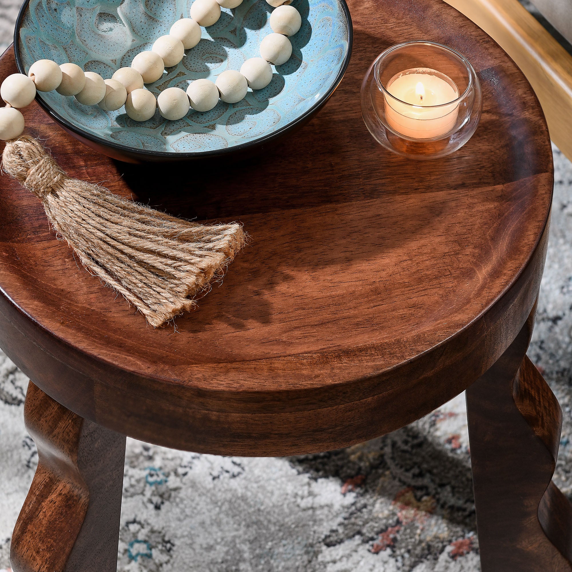 Sorrel Carved Wood Stool by Modway - Image 5