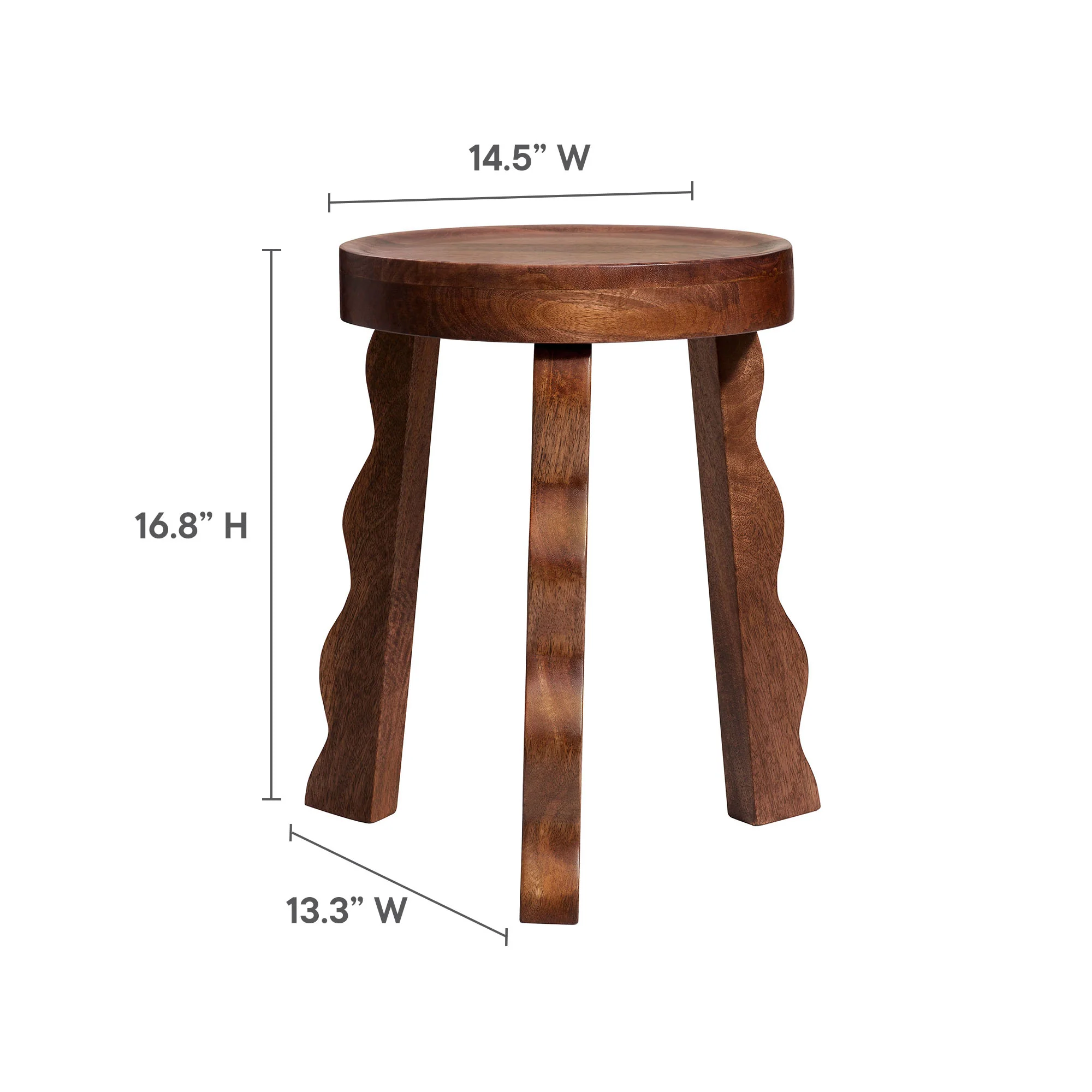 Sorrel Carved Wood Stool by Modway - Image 8